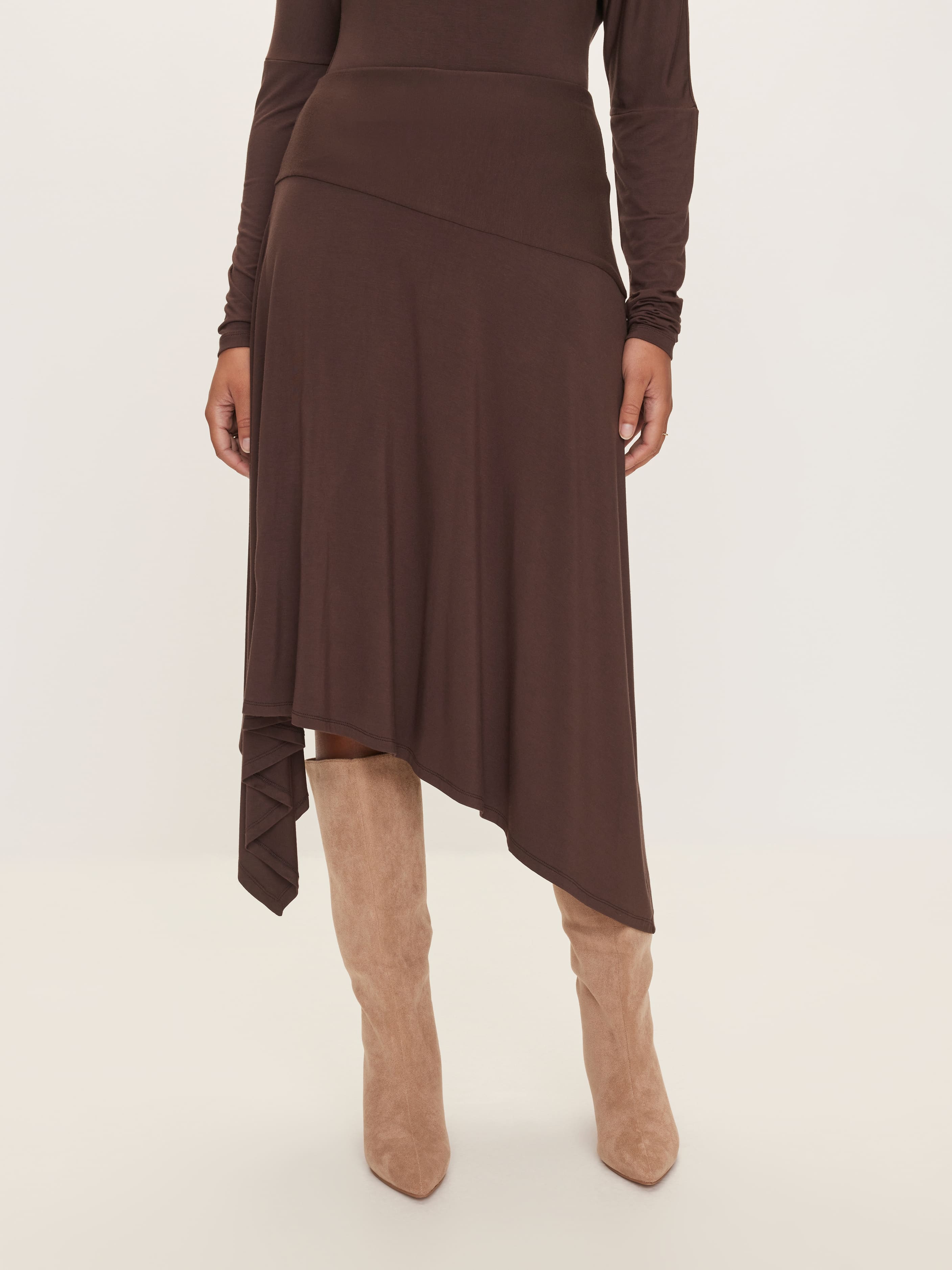 Valencia Asymmetrical Jersey Skirt
