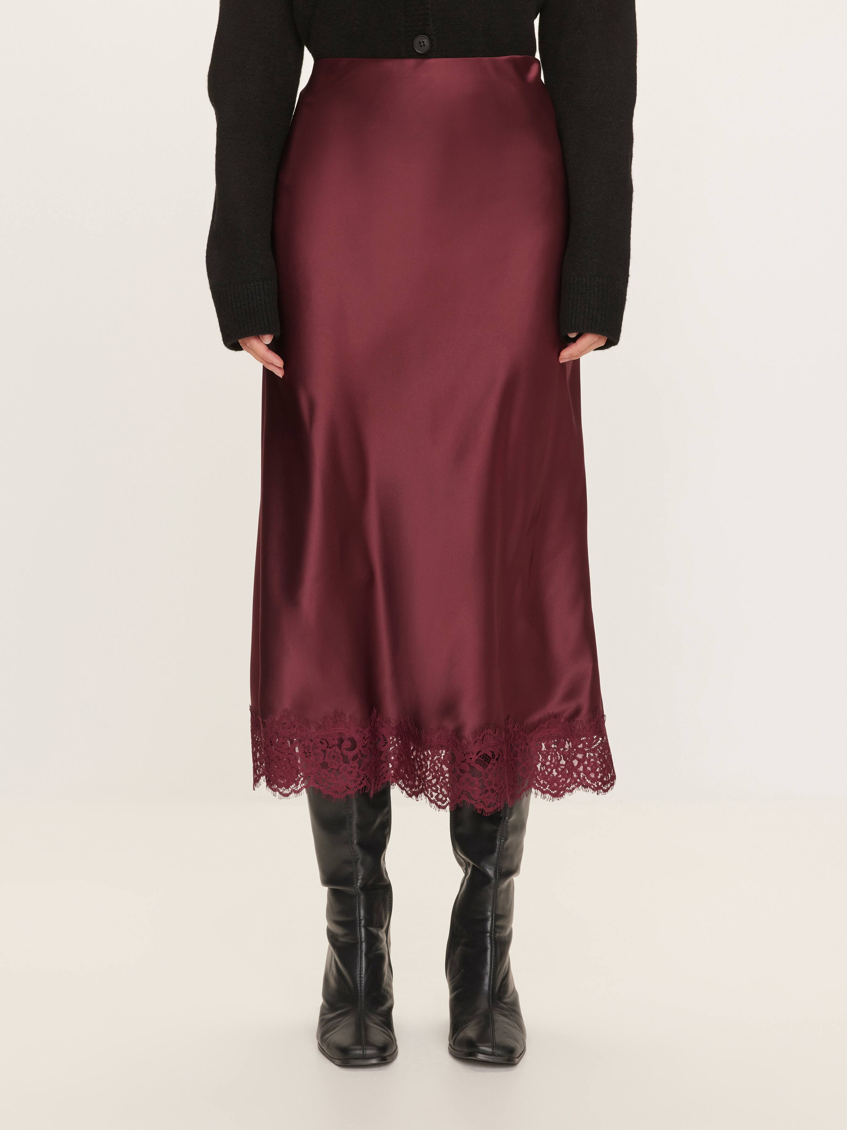 Louisa A-Line Satin Skirt