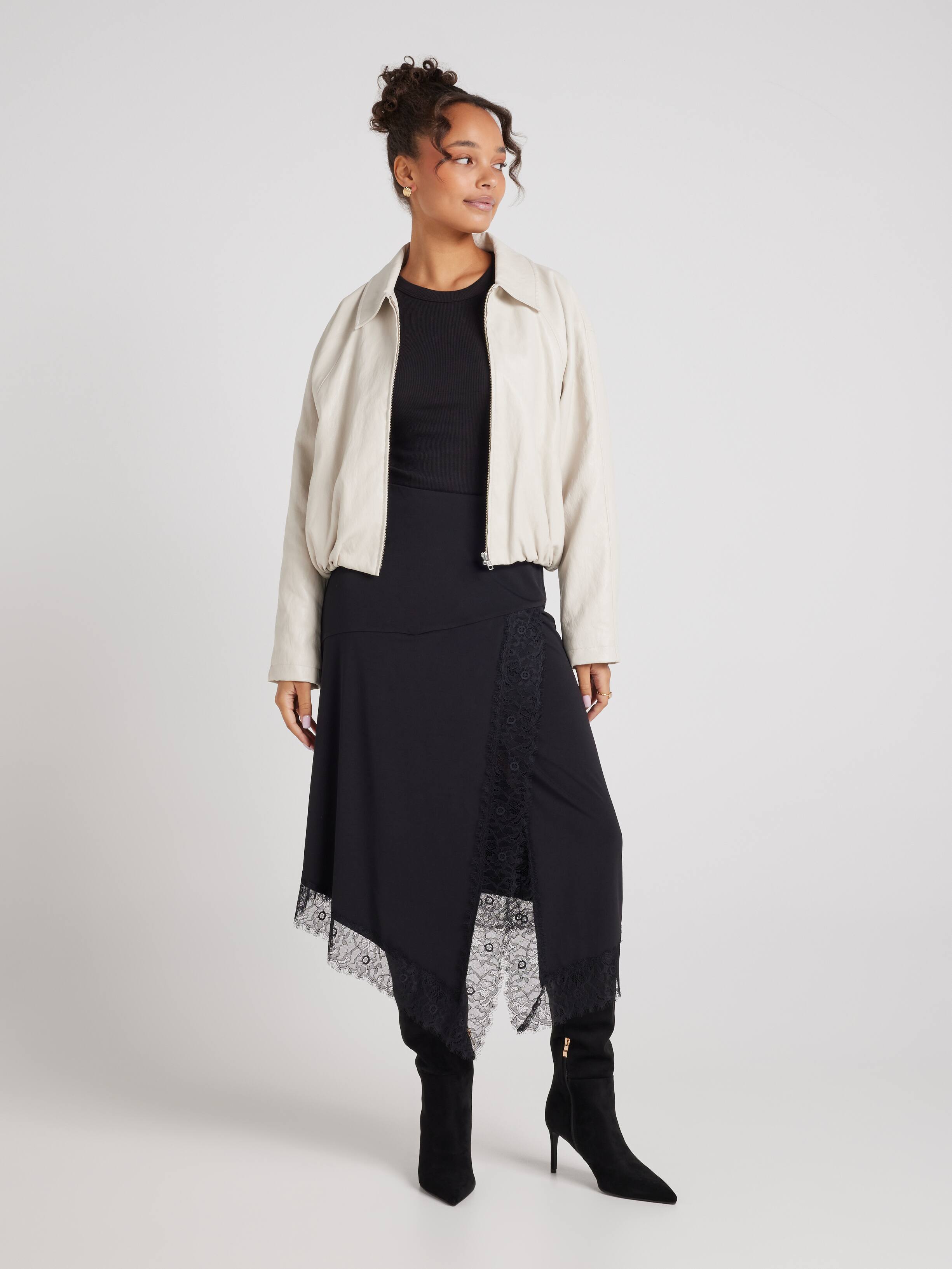 Lyla Lace Trim Midi Skirt