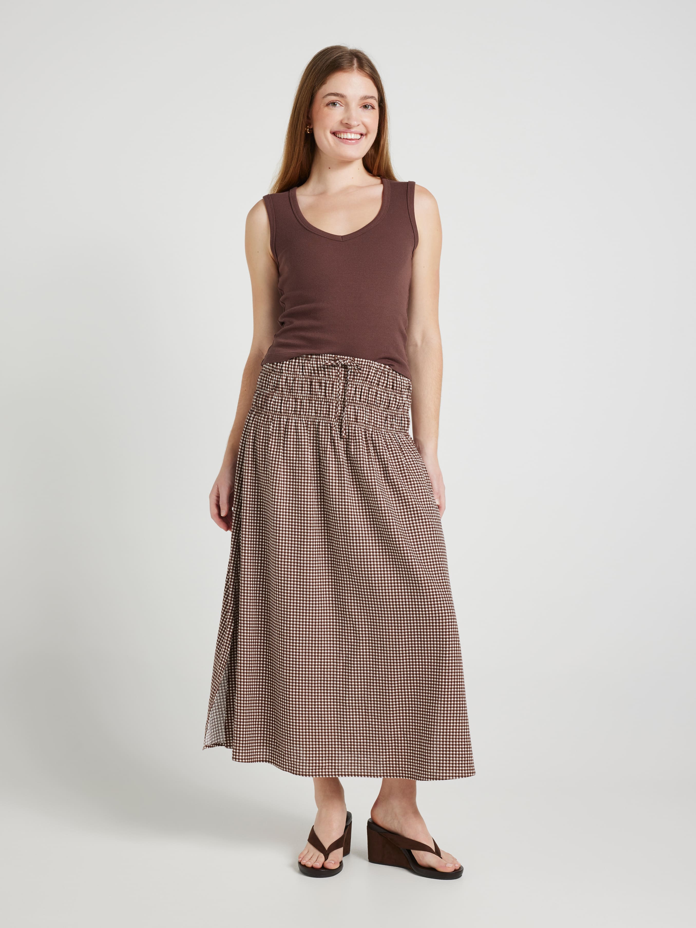 Daisy Rouched Midi Skirt