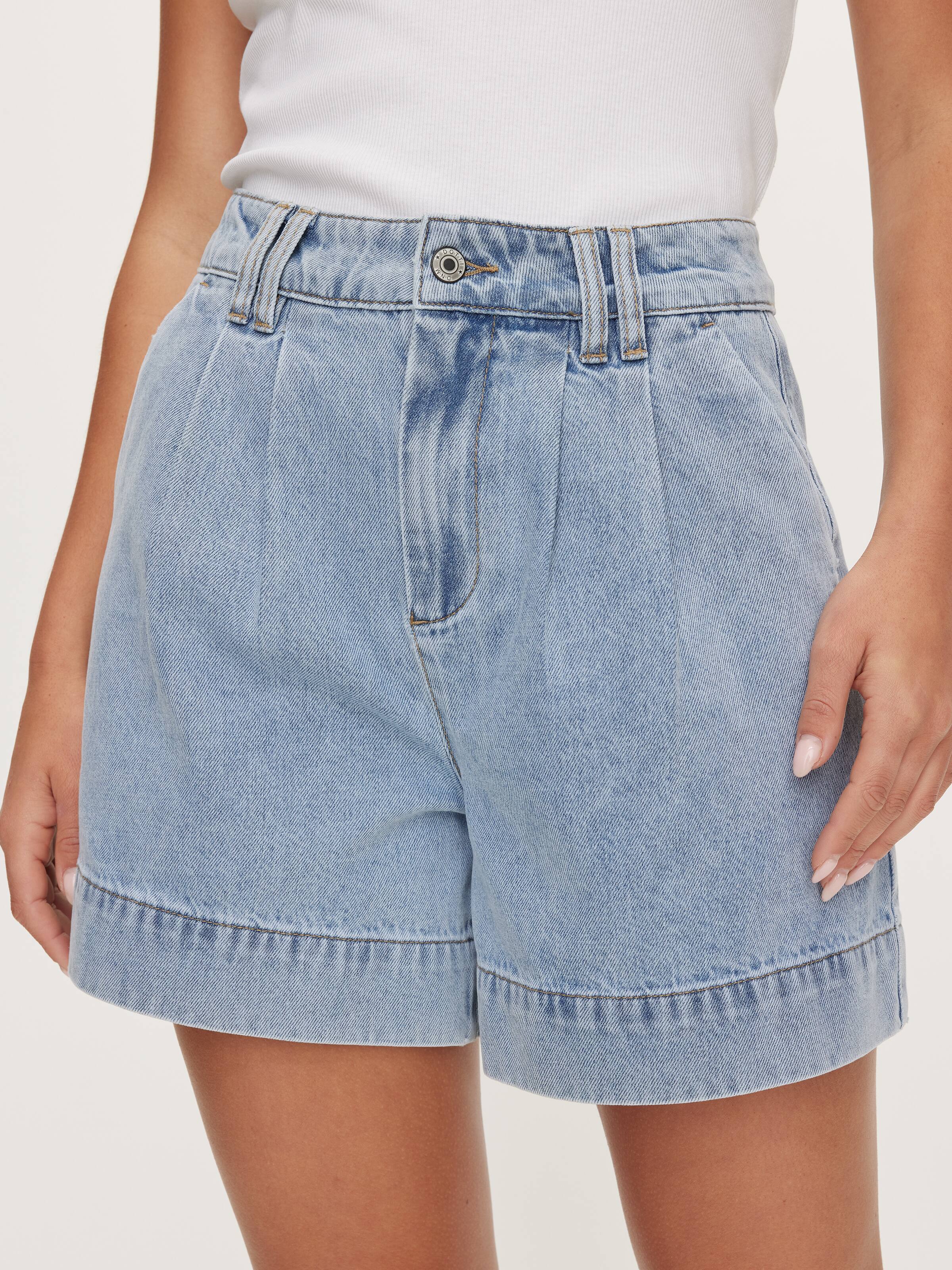 Gracie Pleat Front Bdenim Short