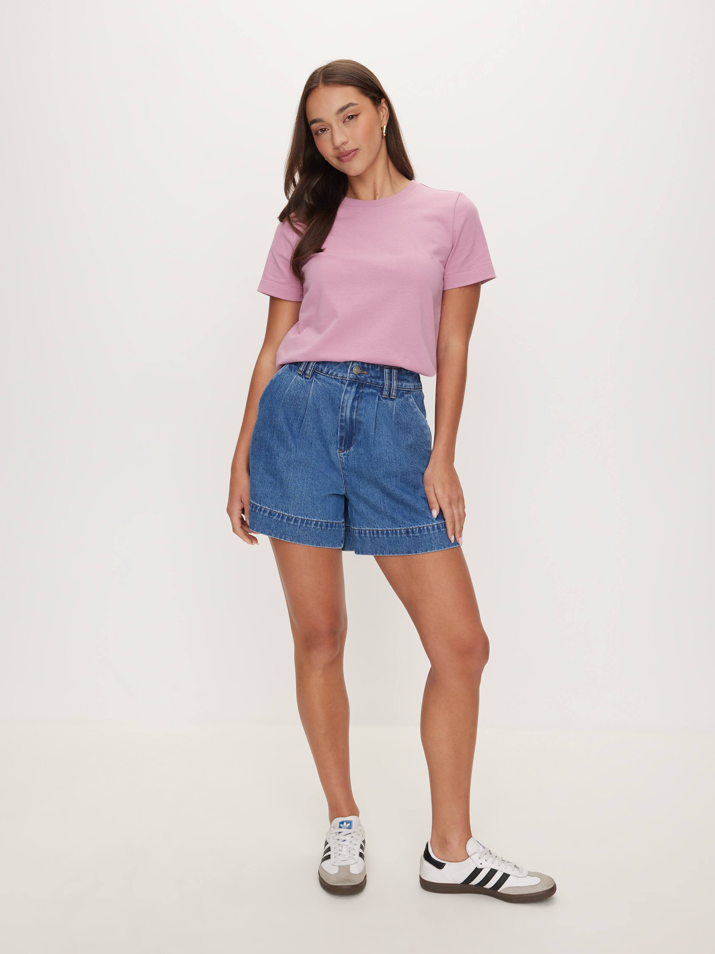 Gracie Pleat Front Denim Short