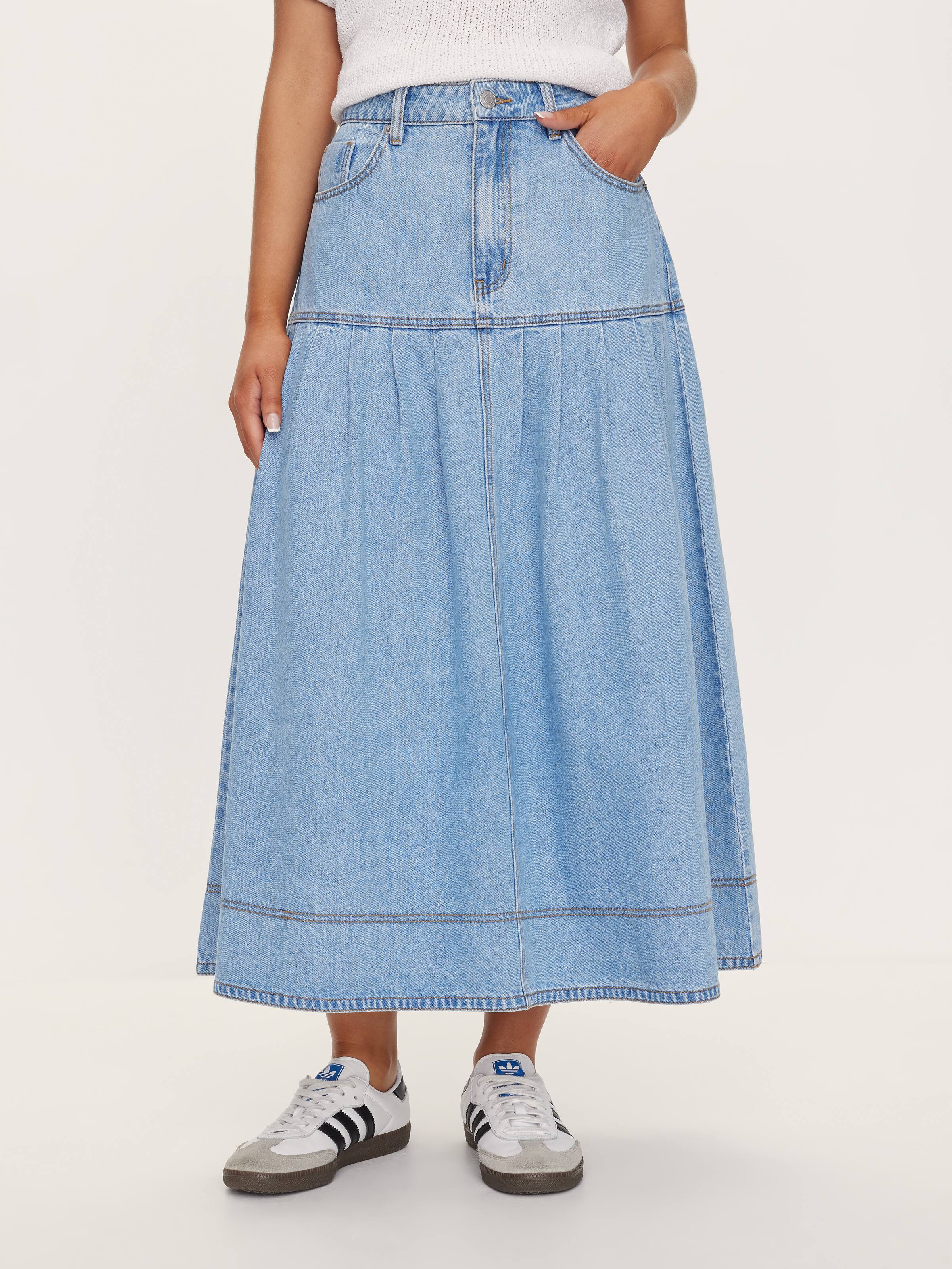 Taos Denim Midi Skirt