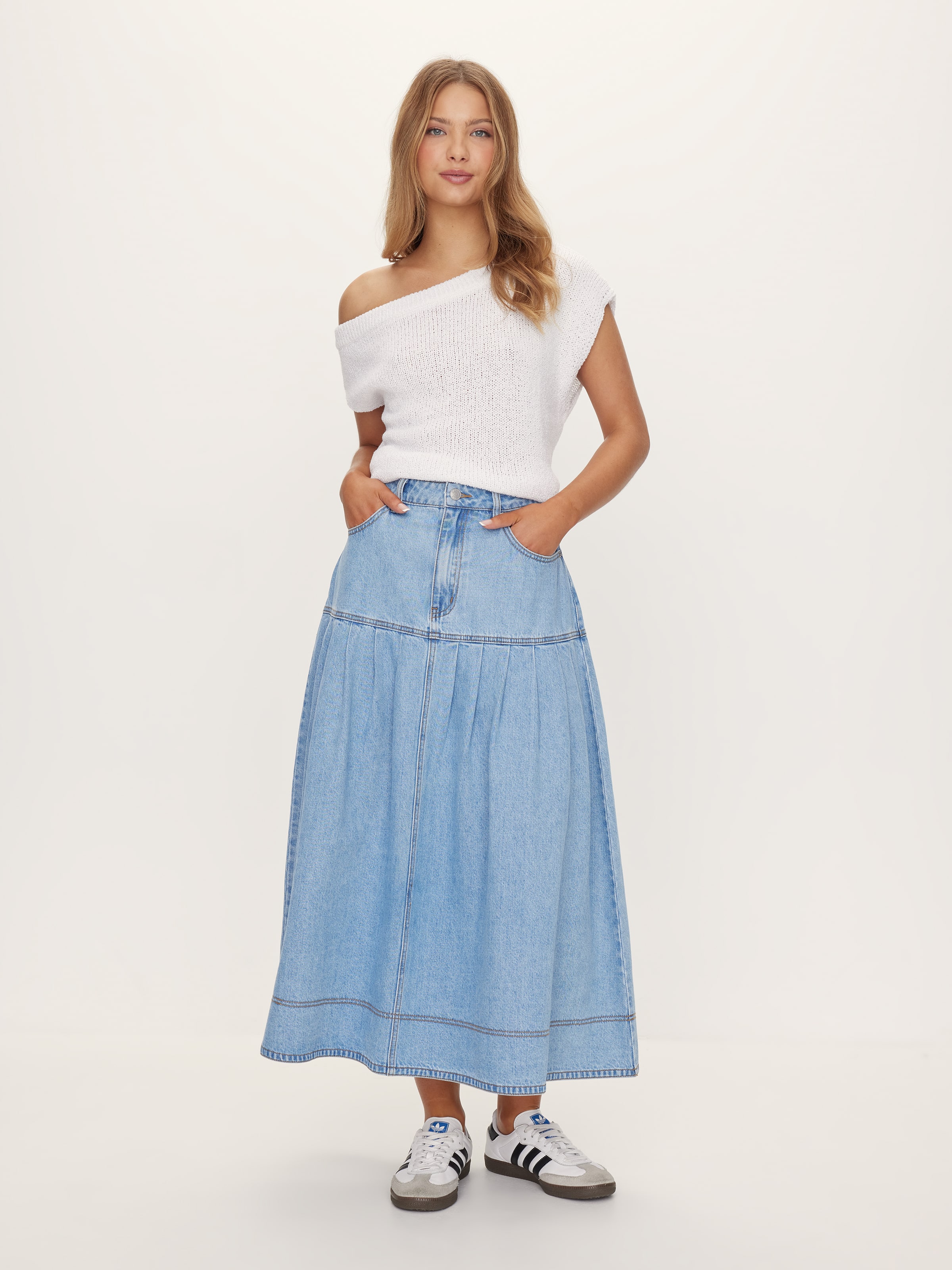 Taos Denim Midi Skirt