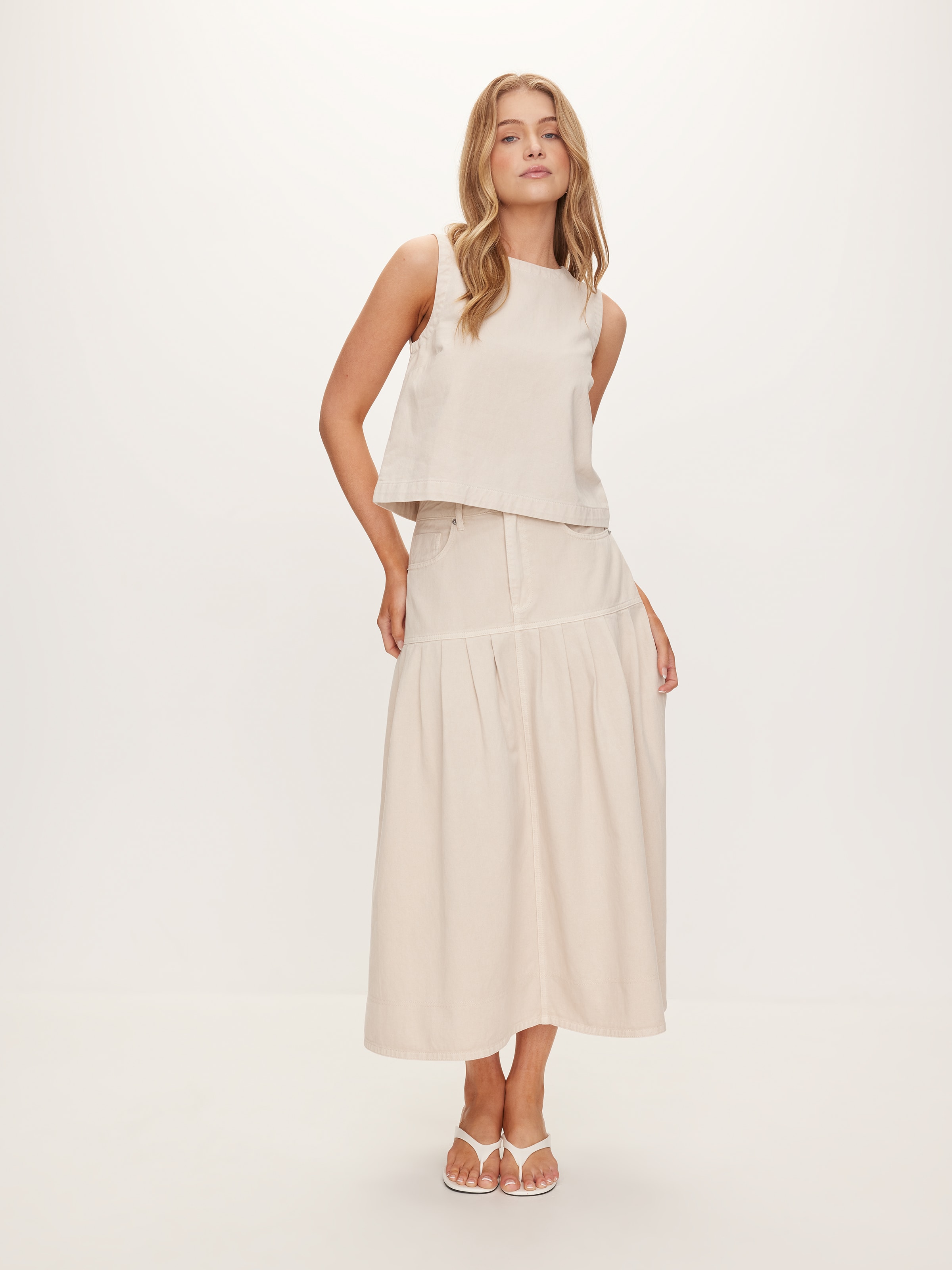 Taos Denim Midi Skirt