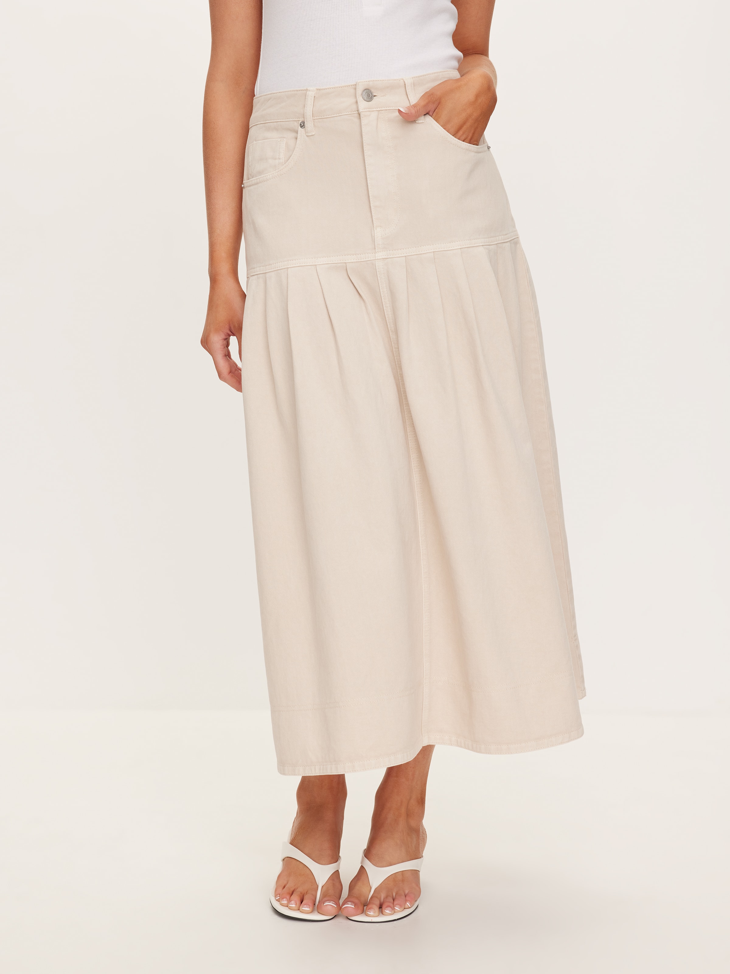 Taos Denim Midi Skirt