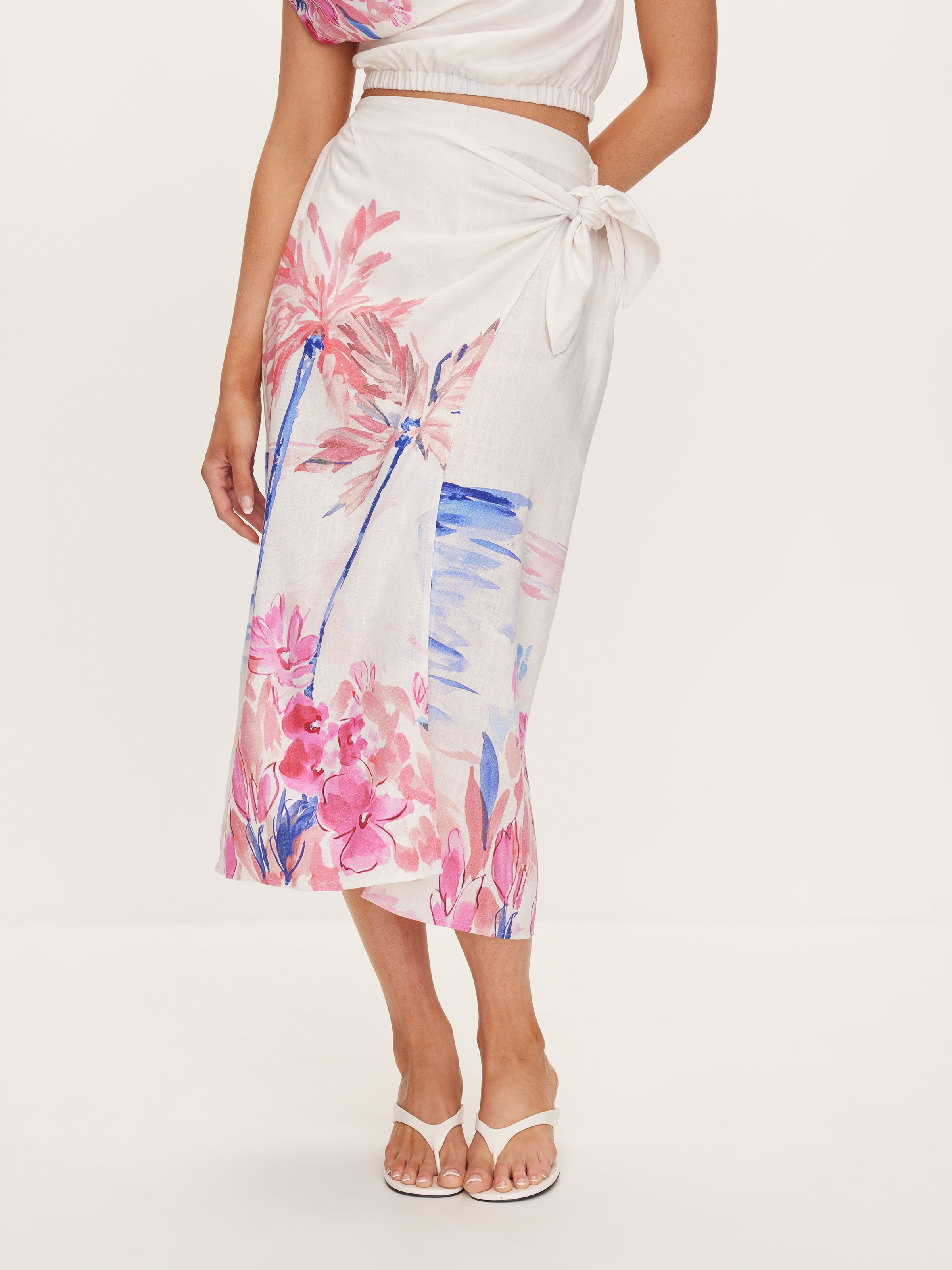 Ocean Wrap Midi Skirt