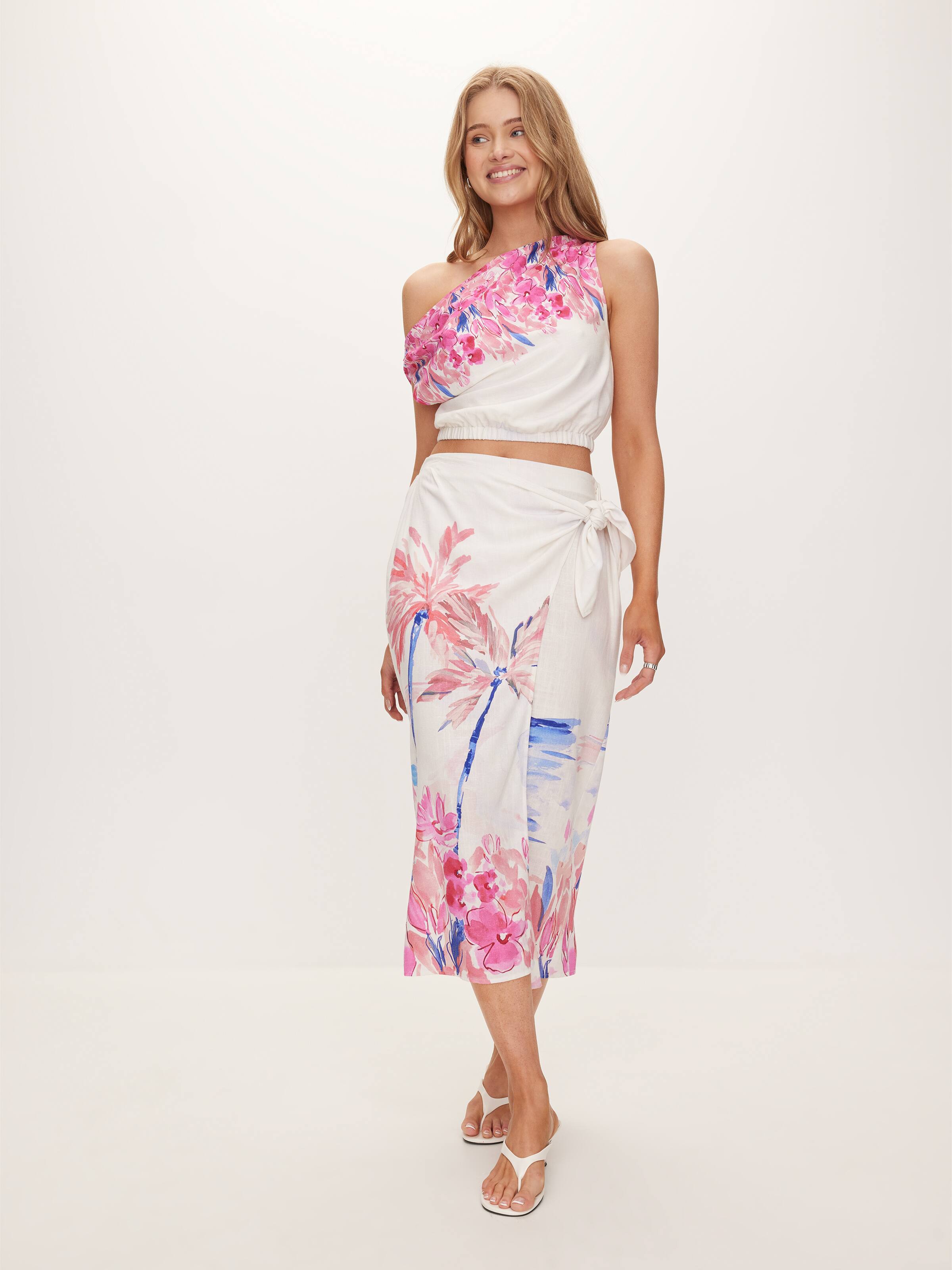 Ocean Wrap Midi Skirt