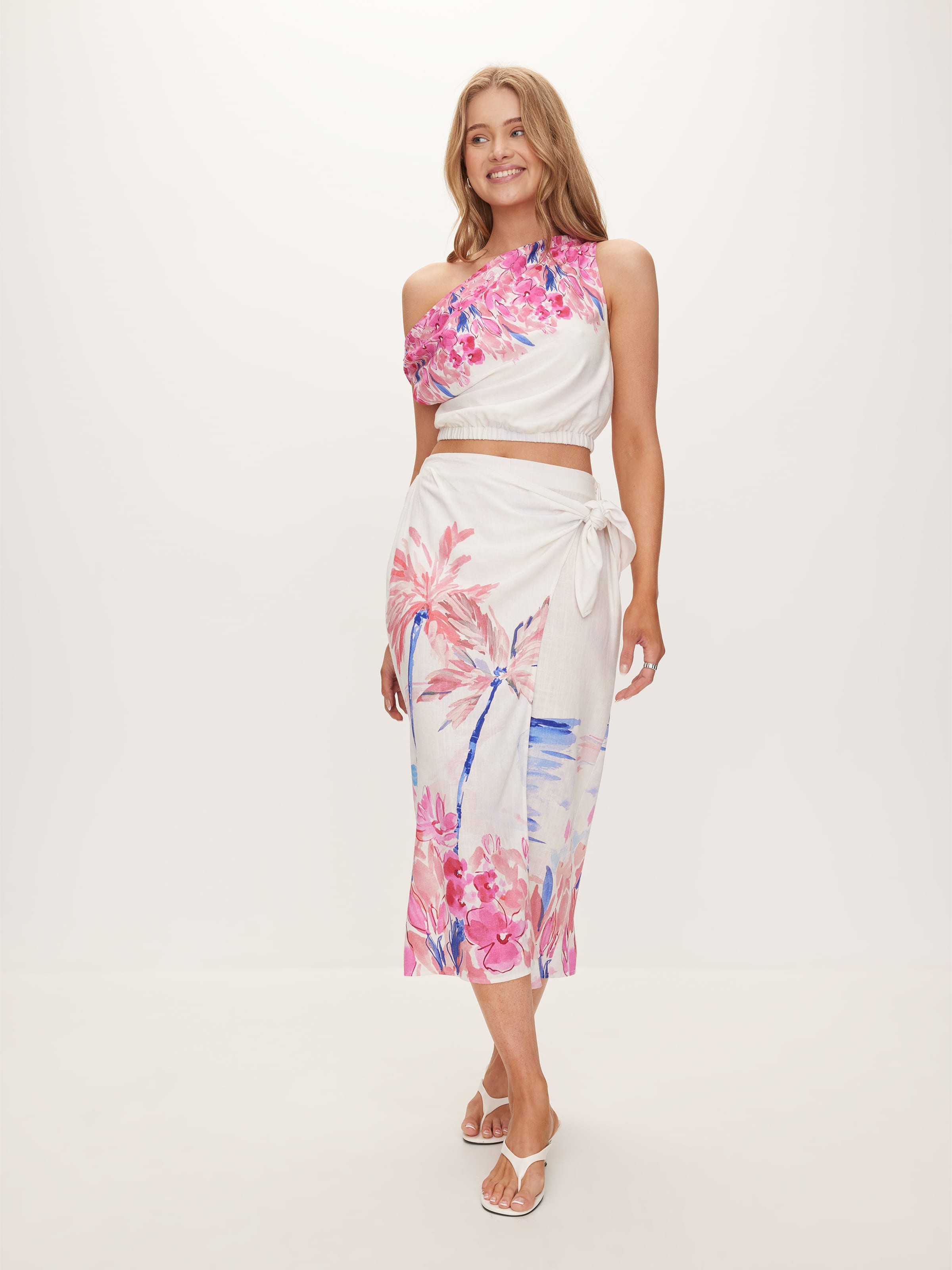 Ocean Wrap Midi Skirt