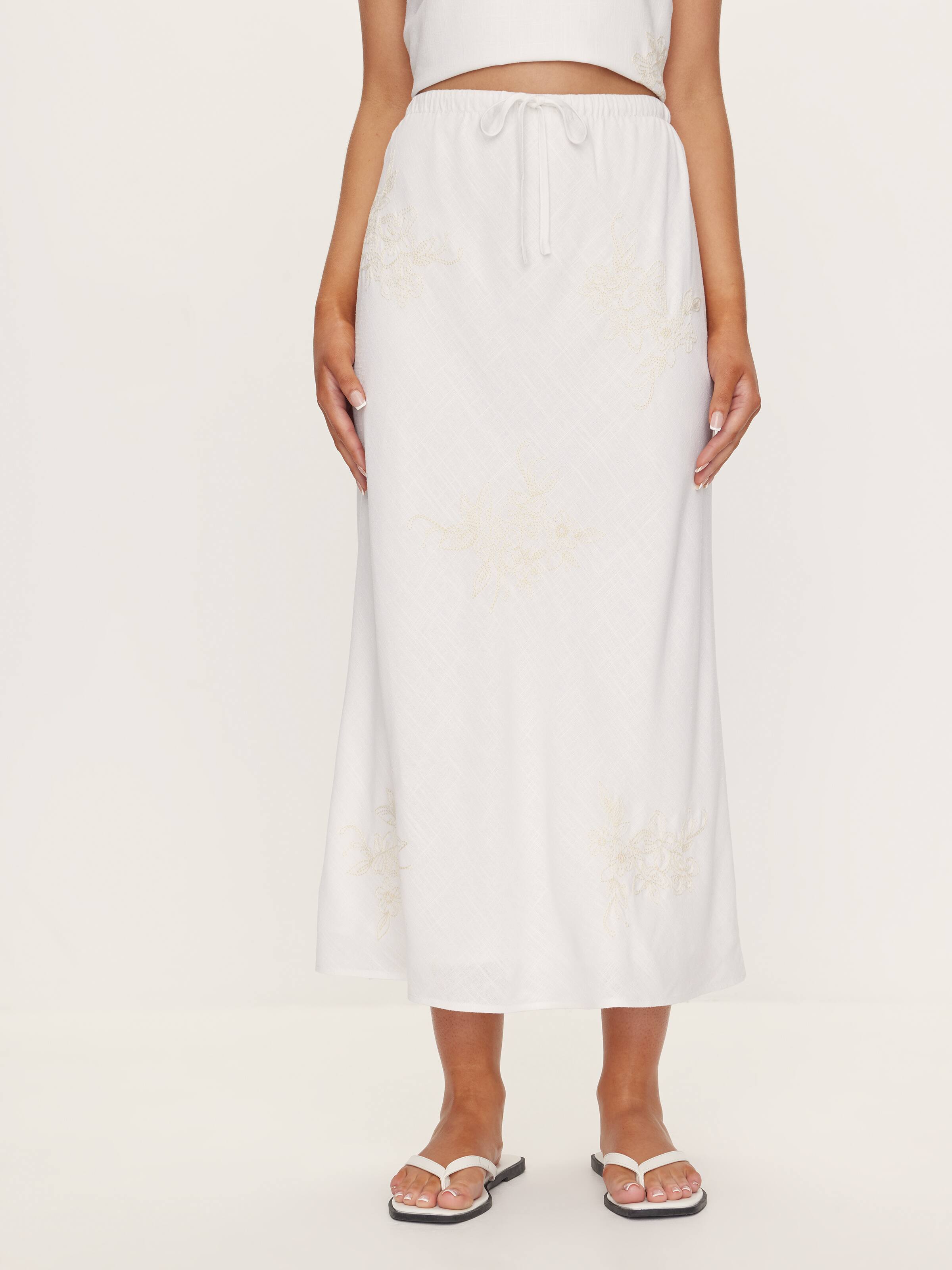 Gracella Embroidered Midi Skirt