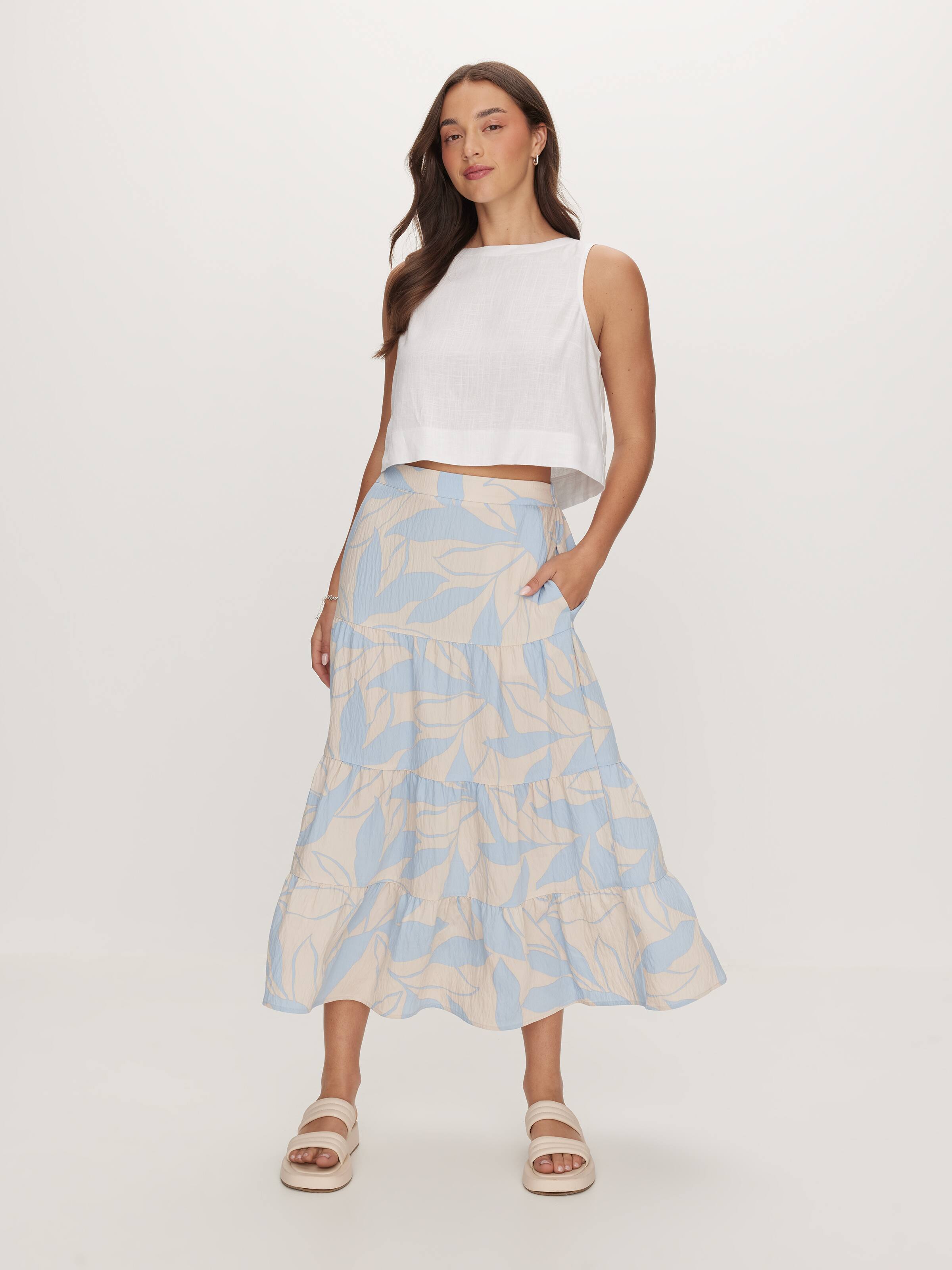Harriet Textured Midi Skirt