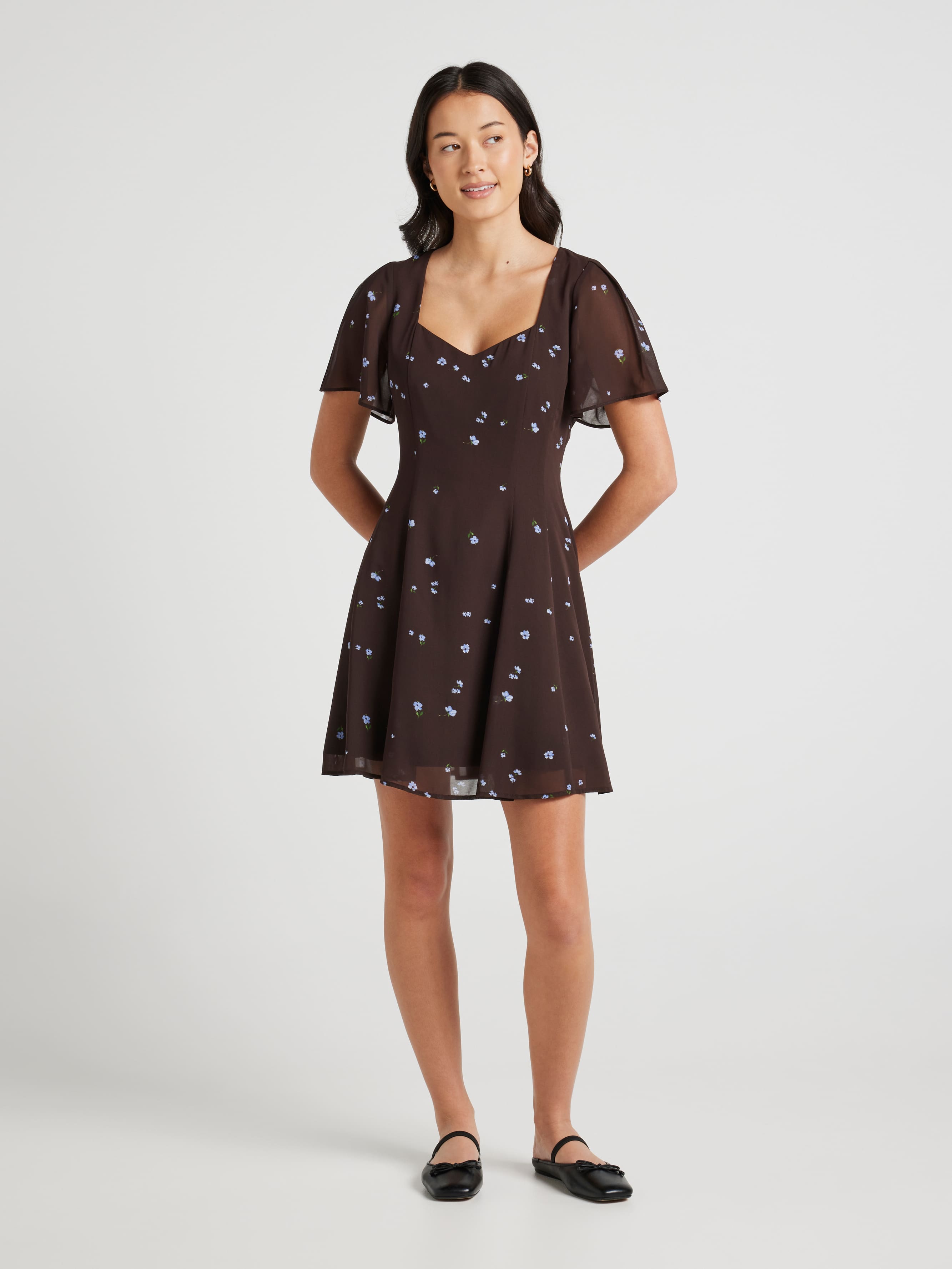 Reese Flutter Sleeves Mini Dress