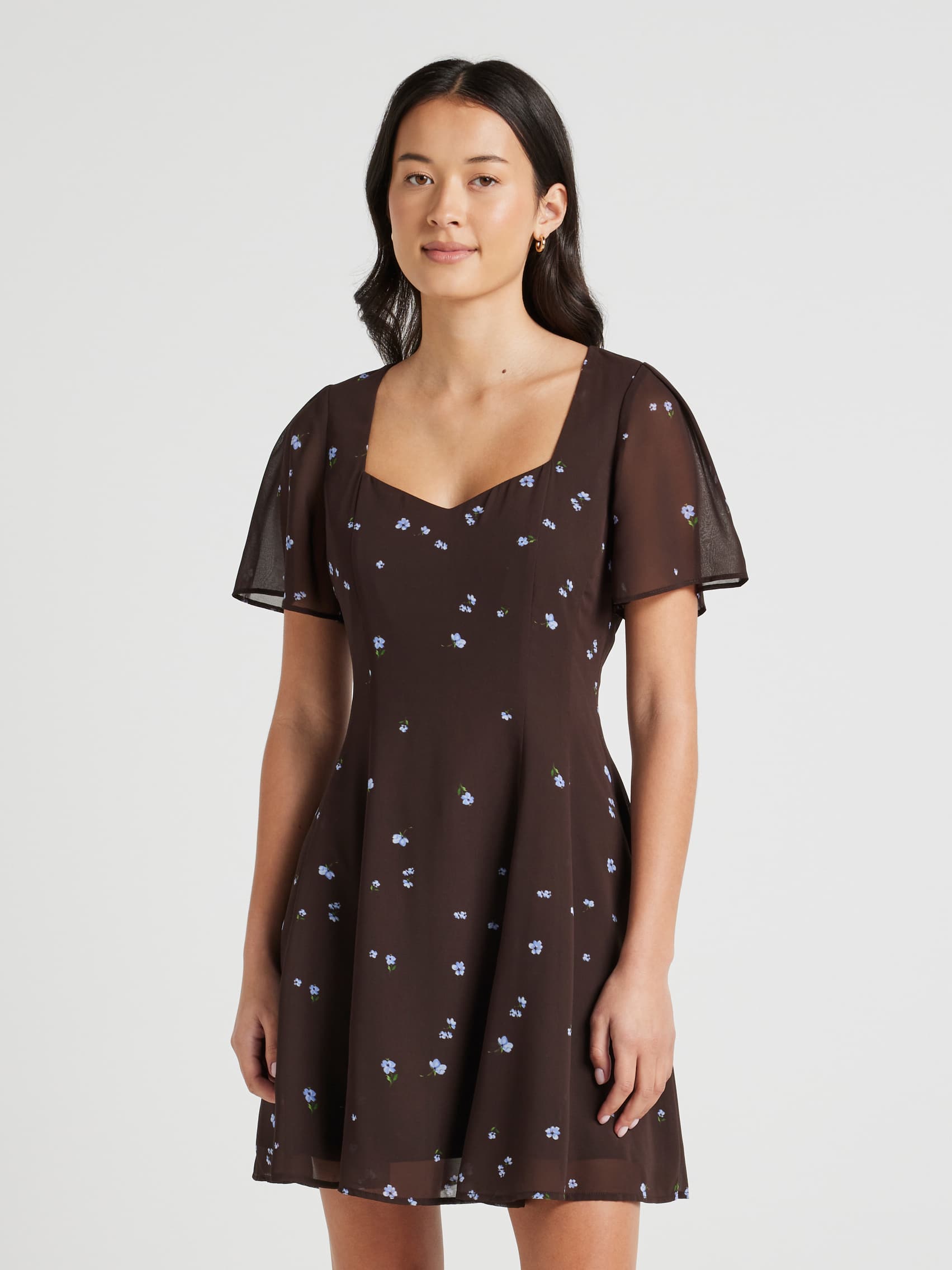 Reese Flutter Sleeves Mini Dress