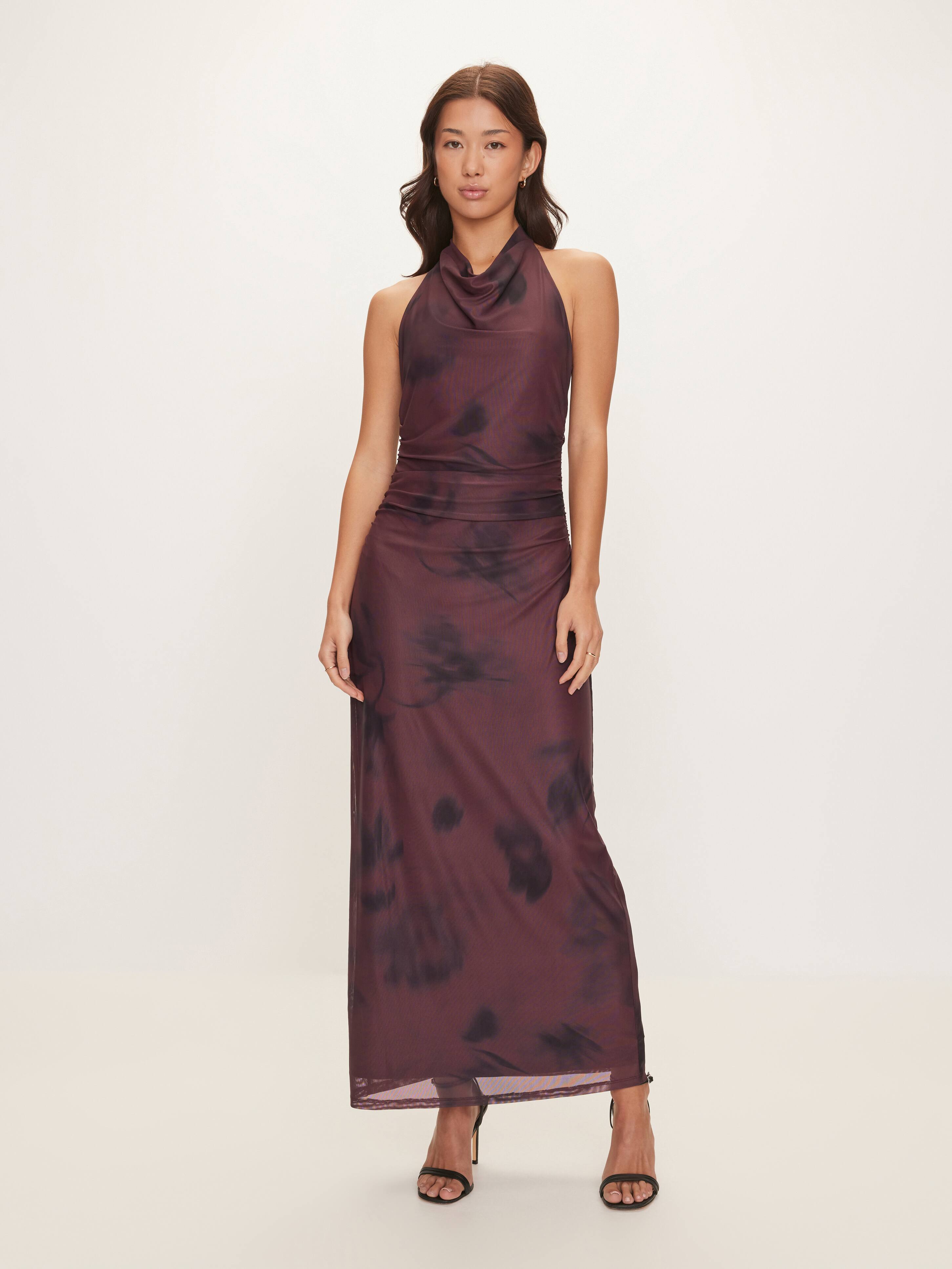 Lotus Mesh Midi Dress