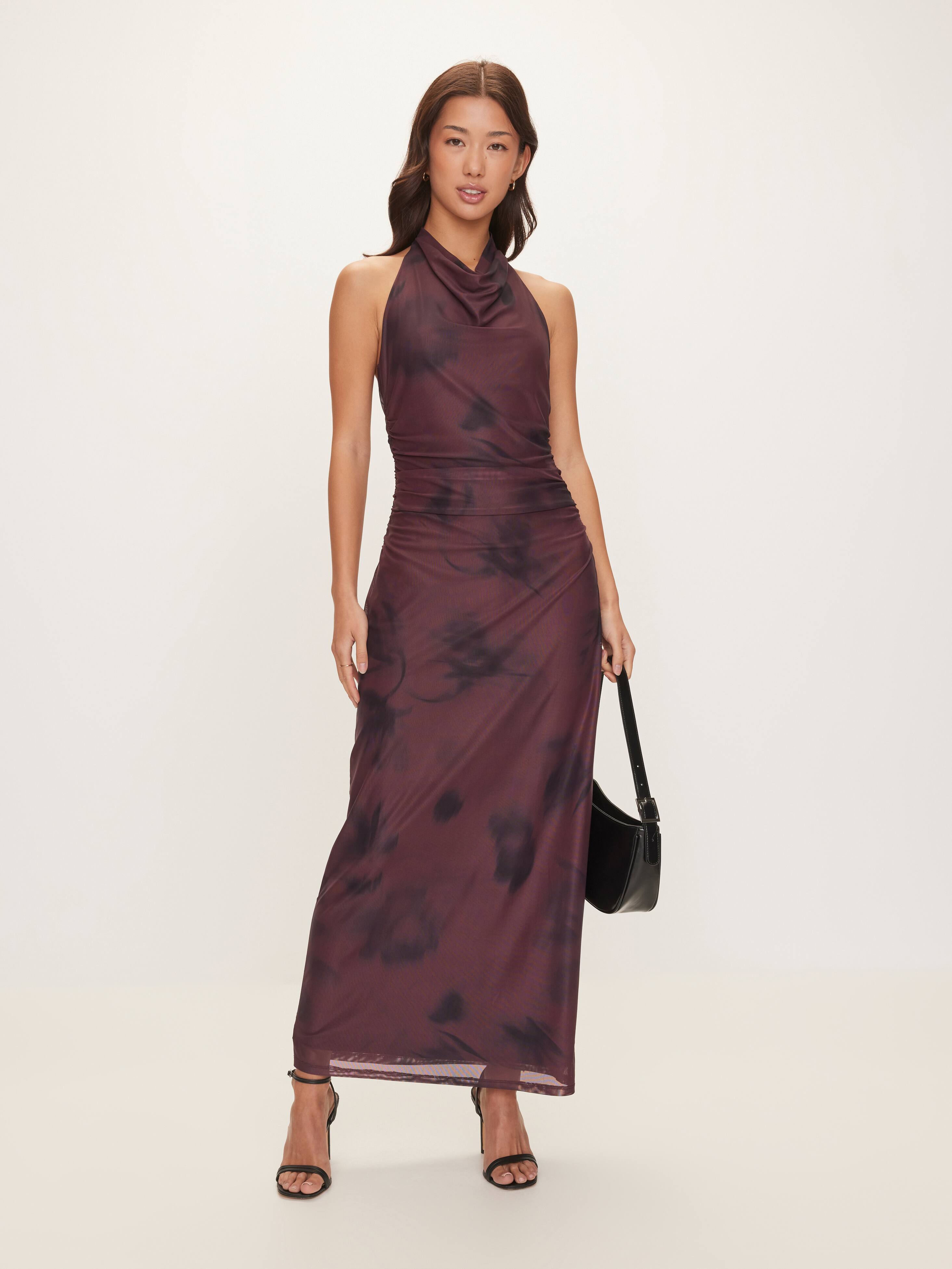 Lotus Mesh Midi Dress