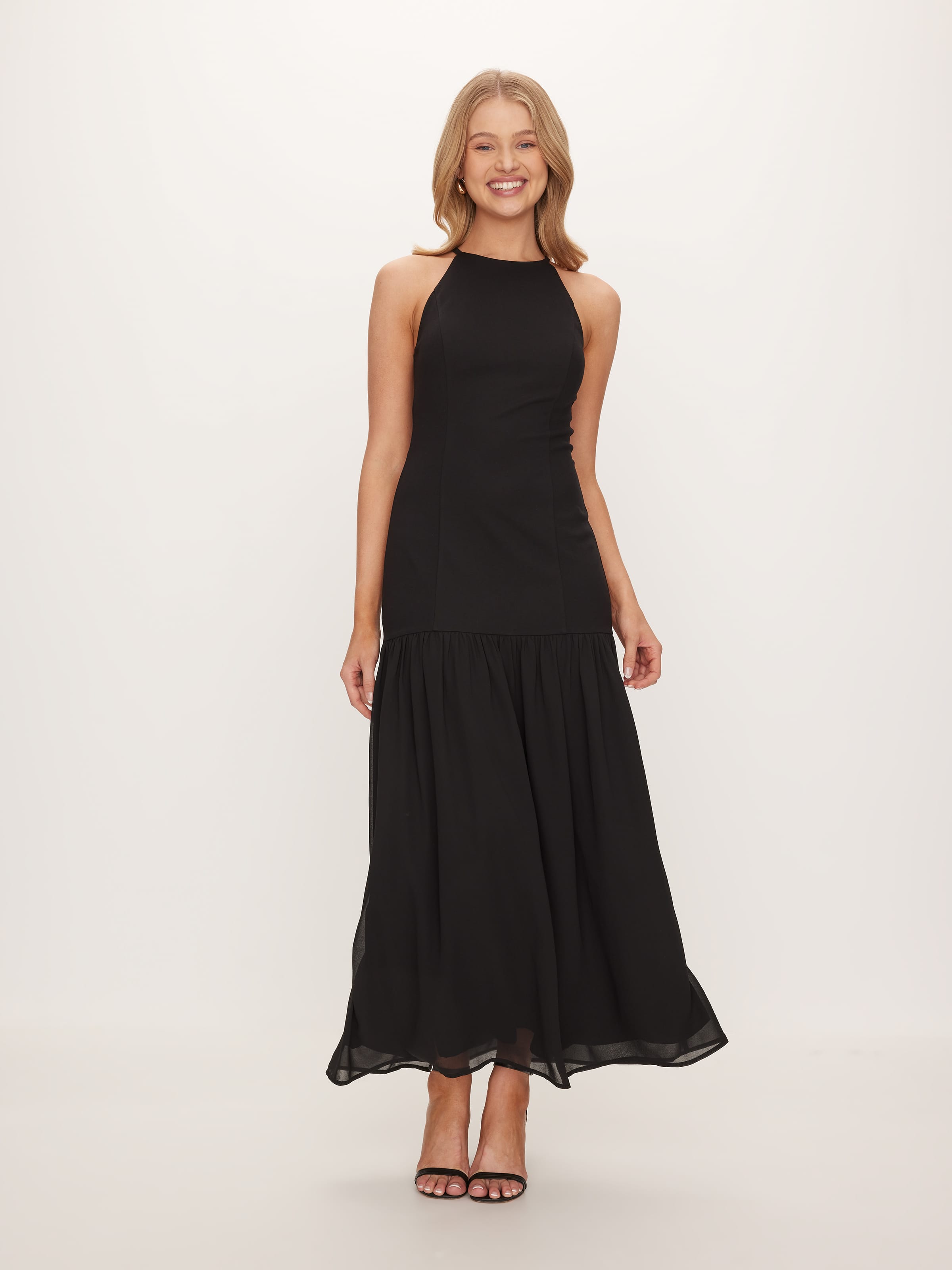 Noreen Knit Woven Midi Drs