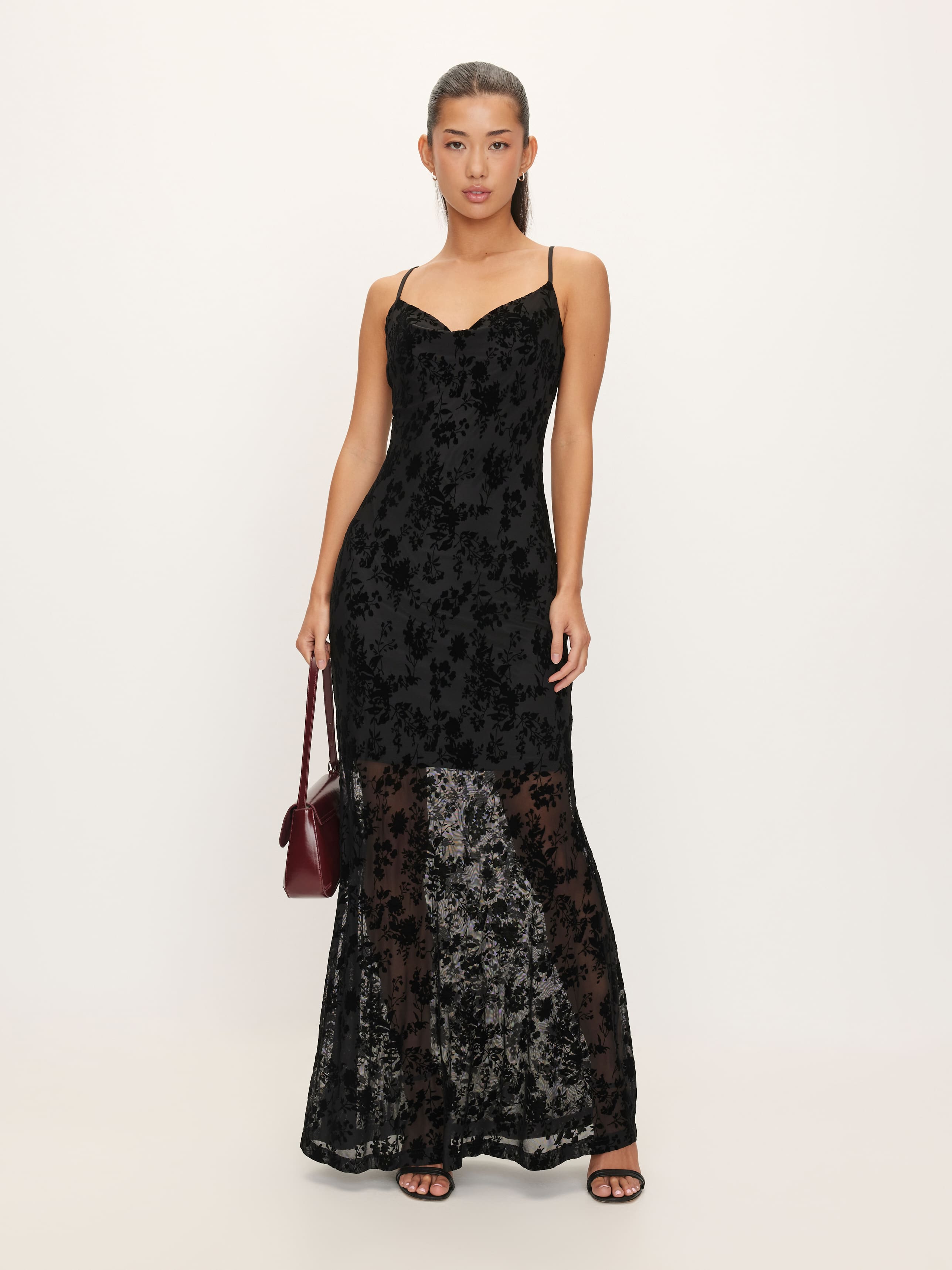 Goldie Flocked Maxi Dress