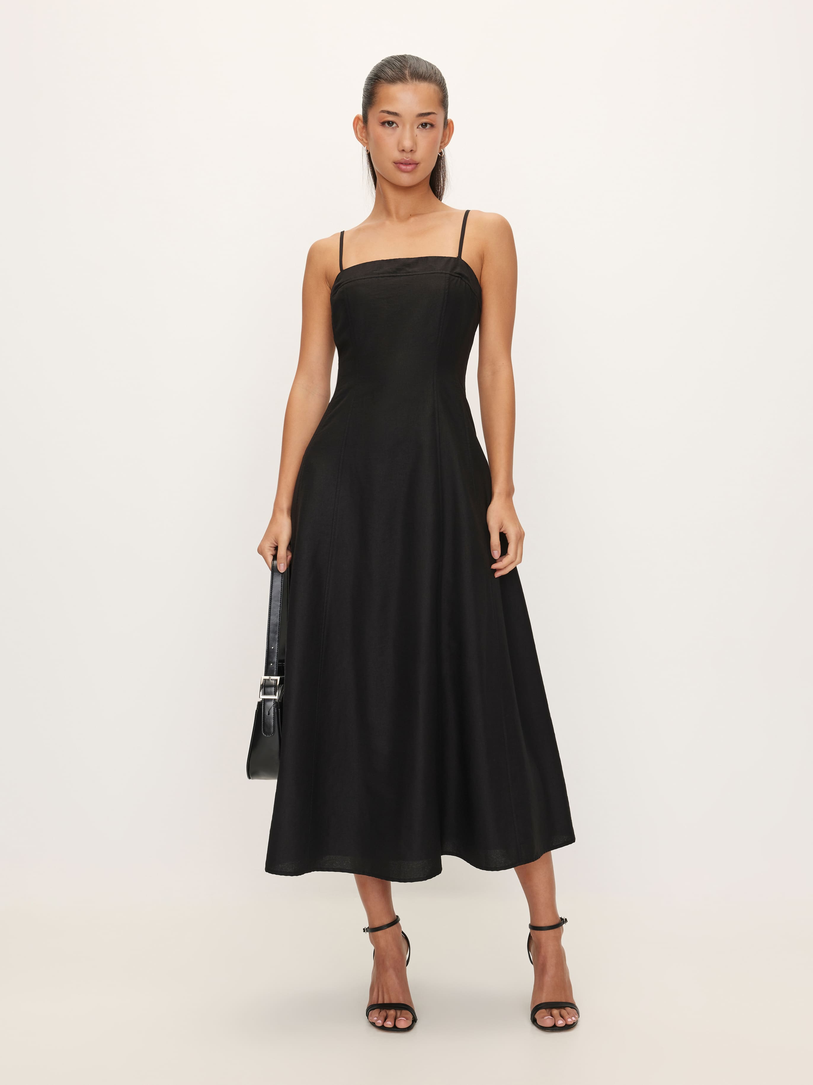 dotti cocktail dresses Dotti Black Spot On Bandeau Hi-Low Front Slit Dress | Cover Up