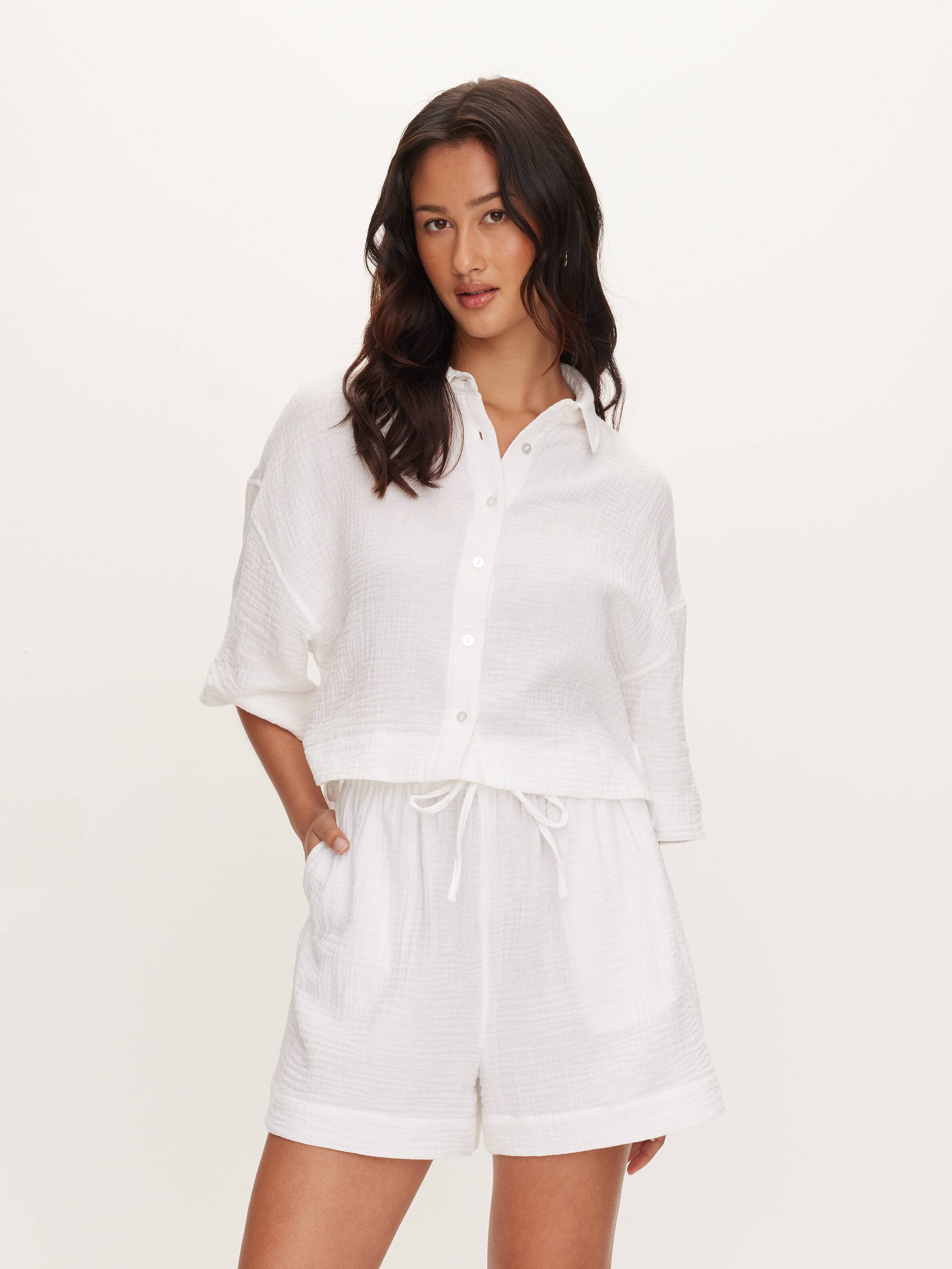 Mina Cotton Waffle Short