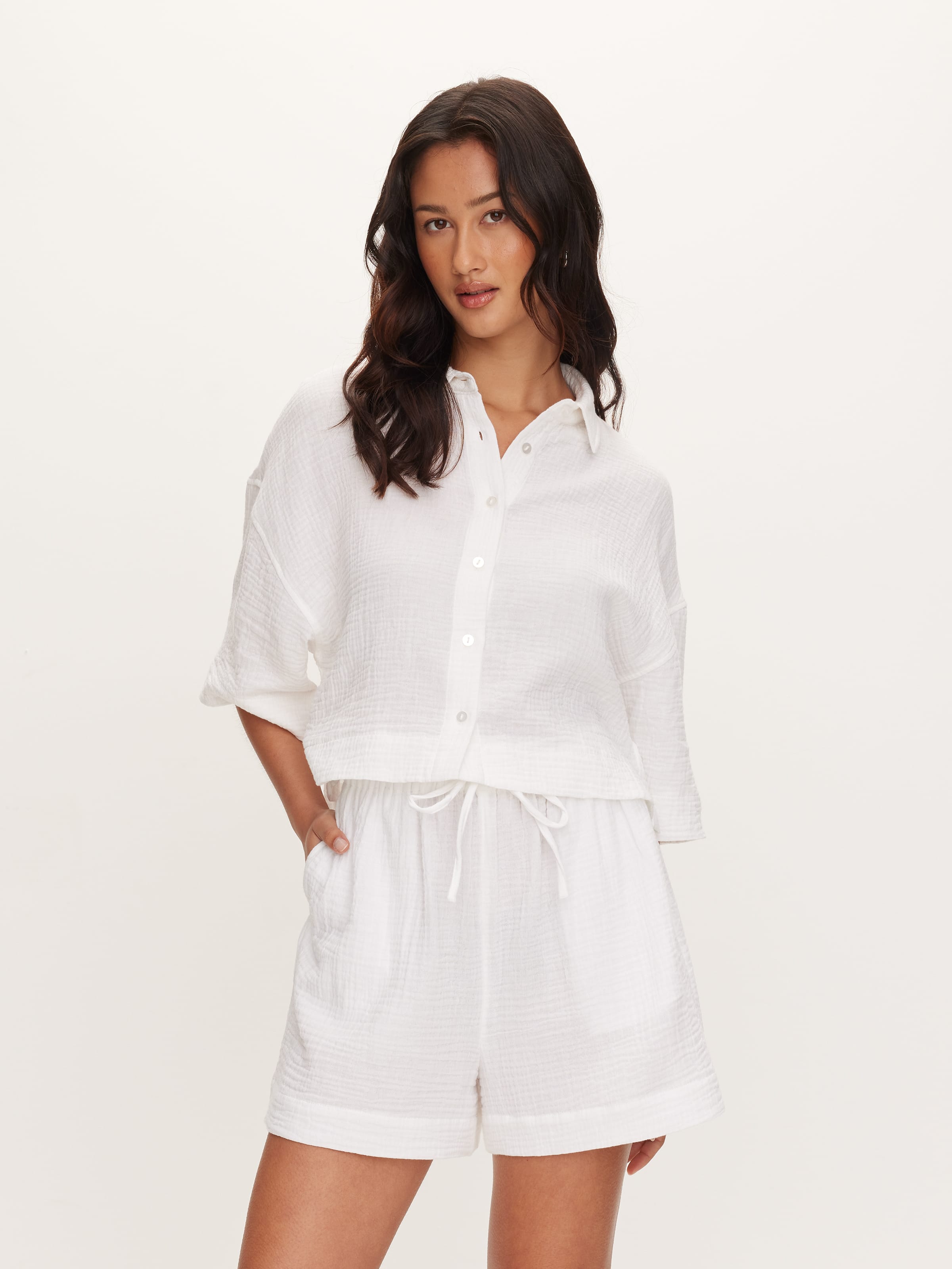 Mina Cotton Waffle Short