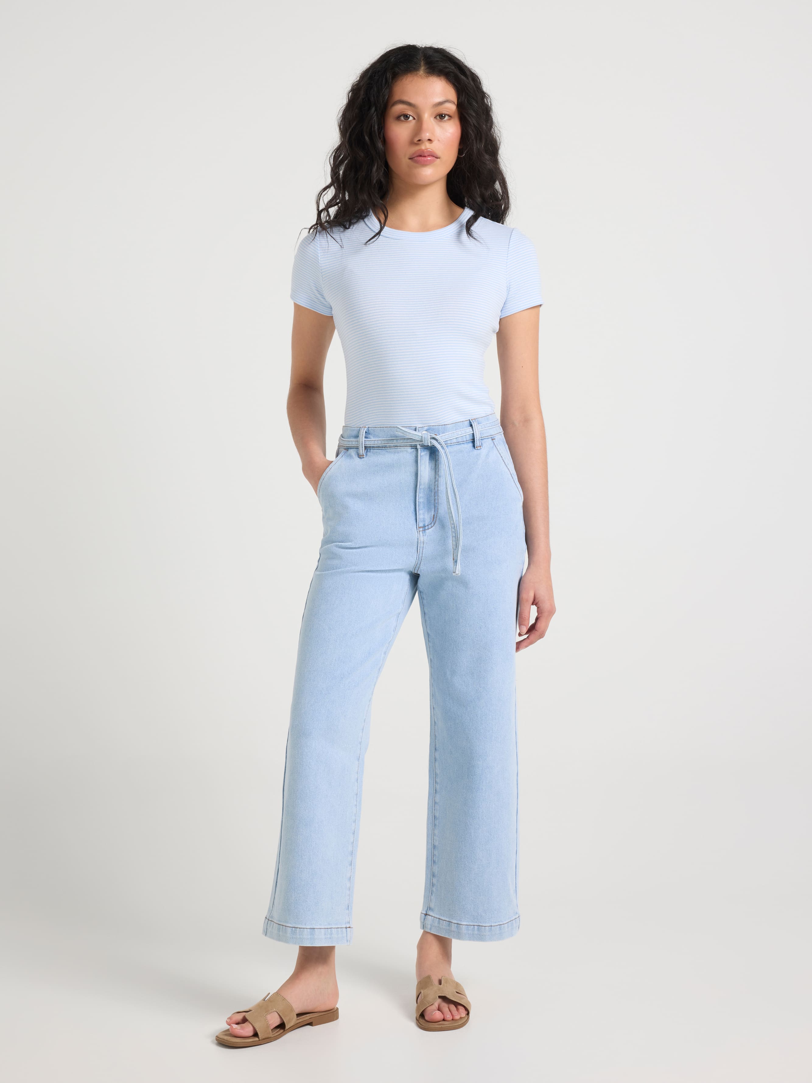 Bobbi Wide Leg Tie Crop Pant