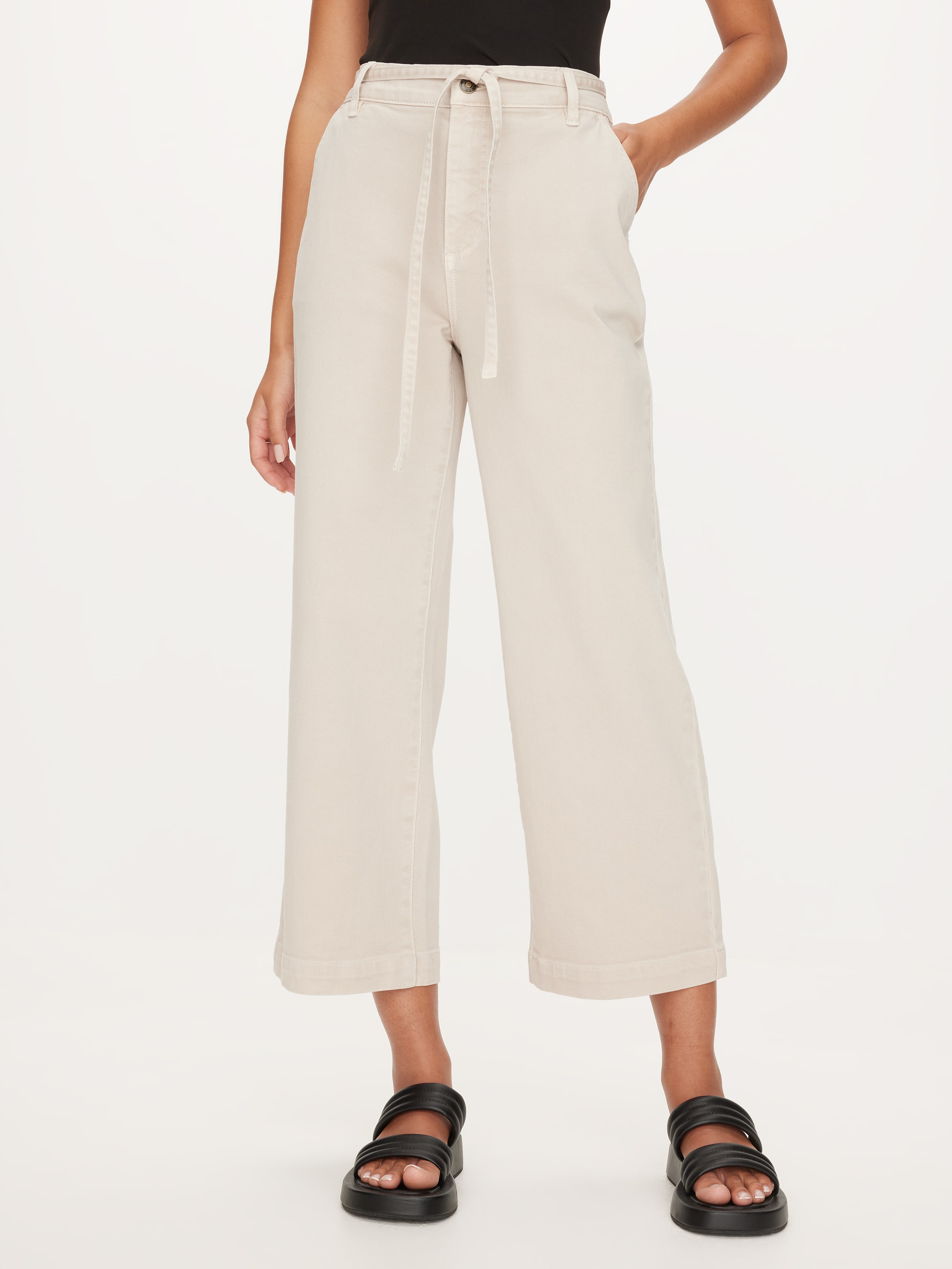 Bobbi Wide Leg Tie Crop Pant