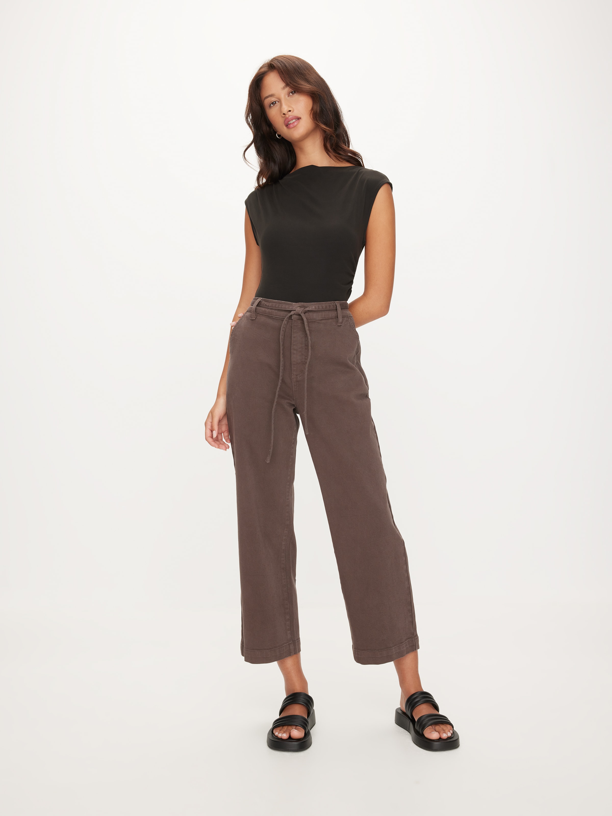 Bobbi Wide Leg Tie Crop Pant