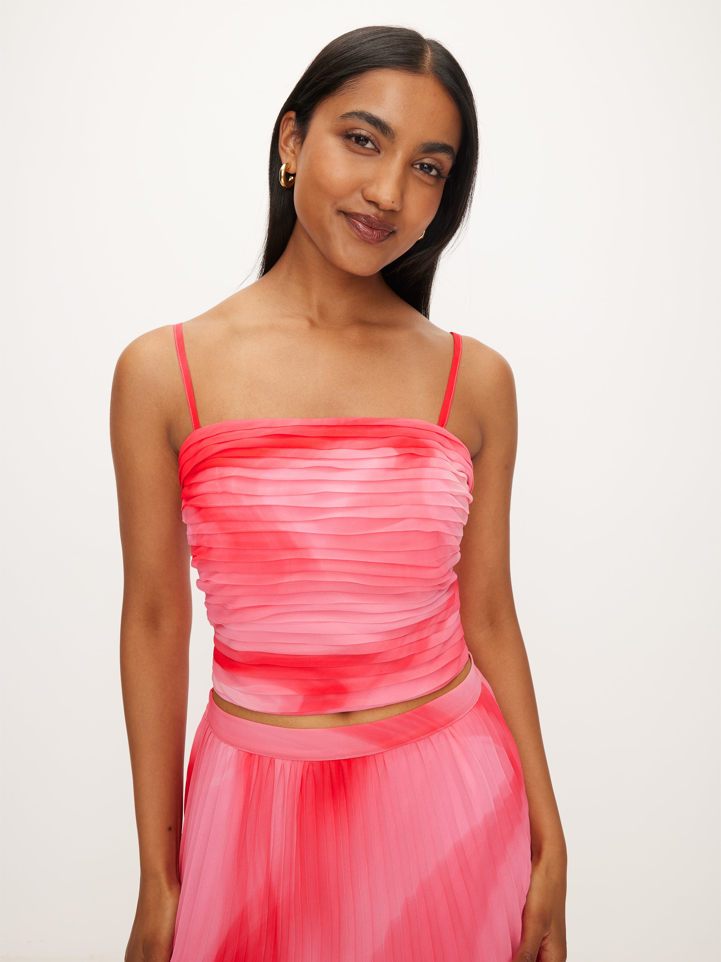 Pleated Chiffon Top