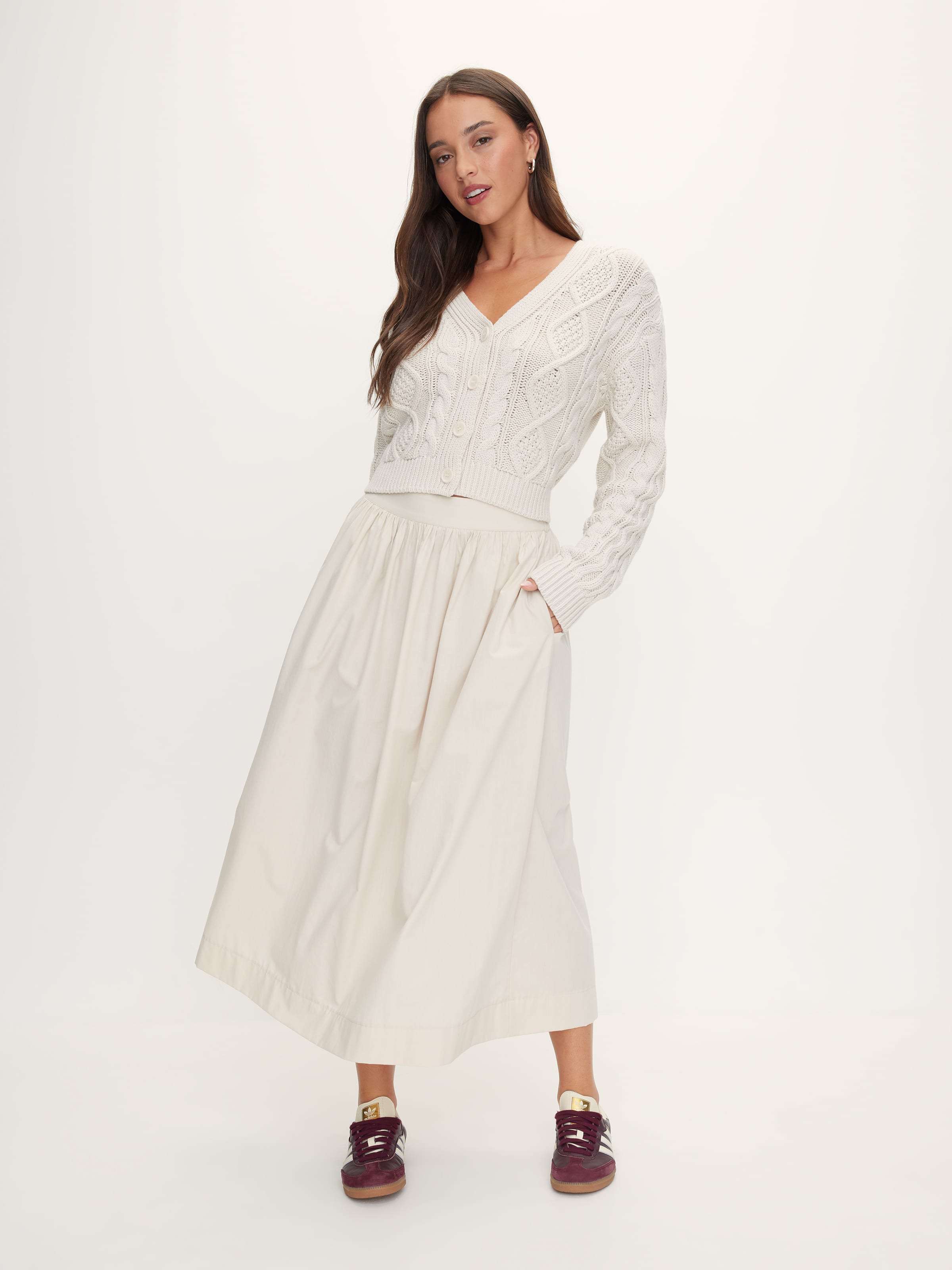 Blaise Poplin Midi Skirt
