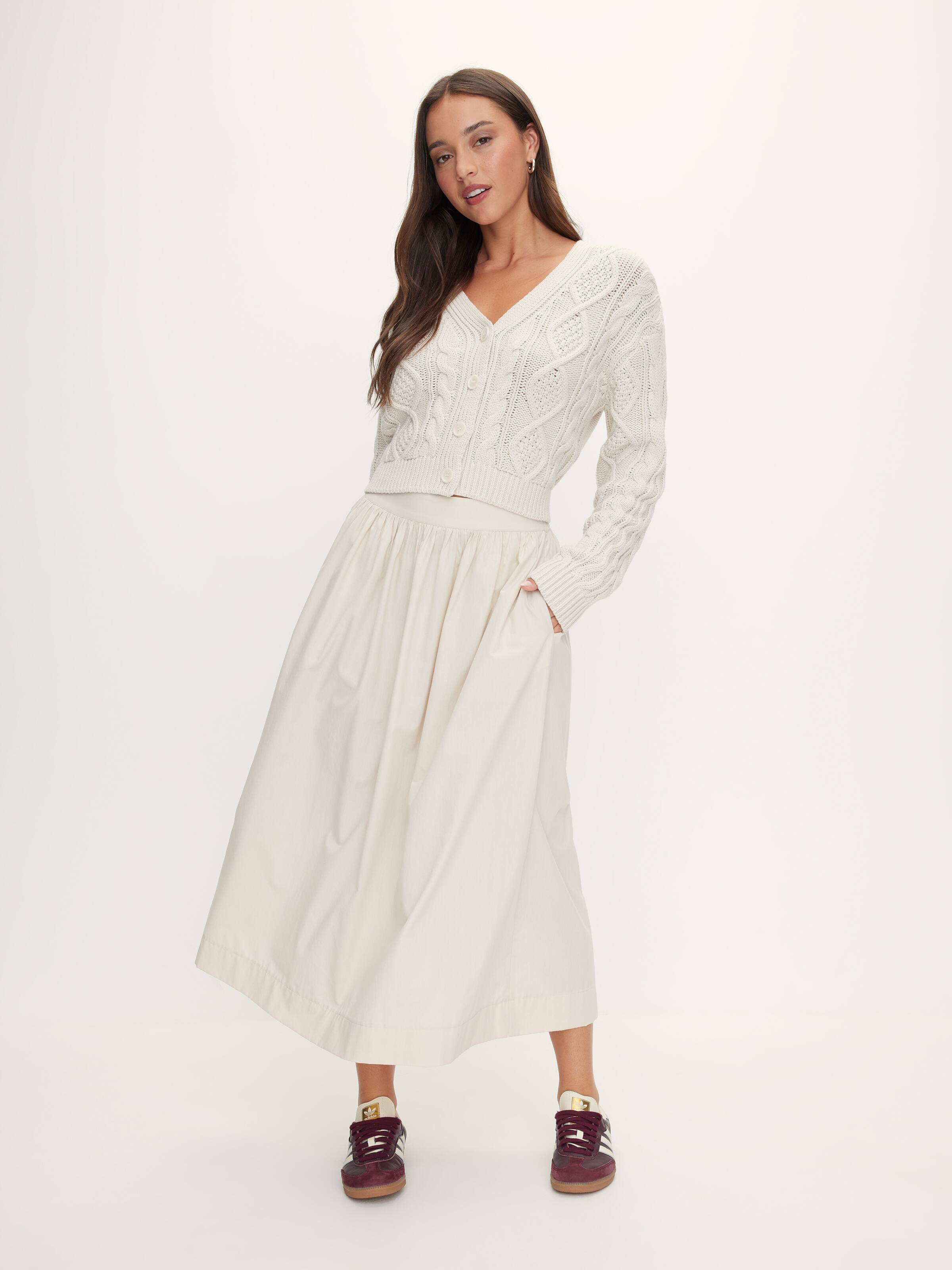 Blaise Poplin Midi Skirt