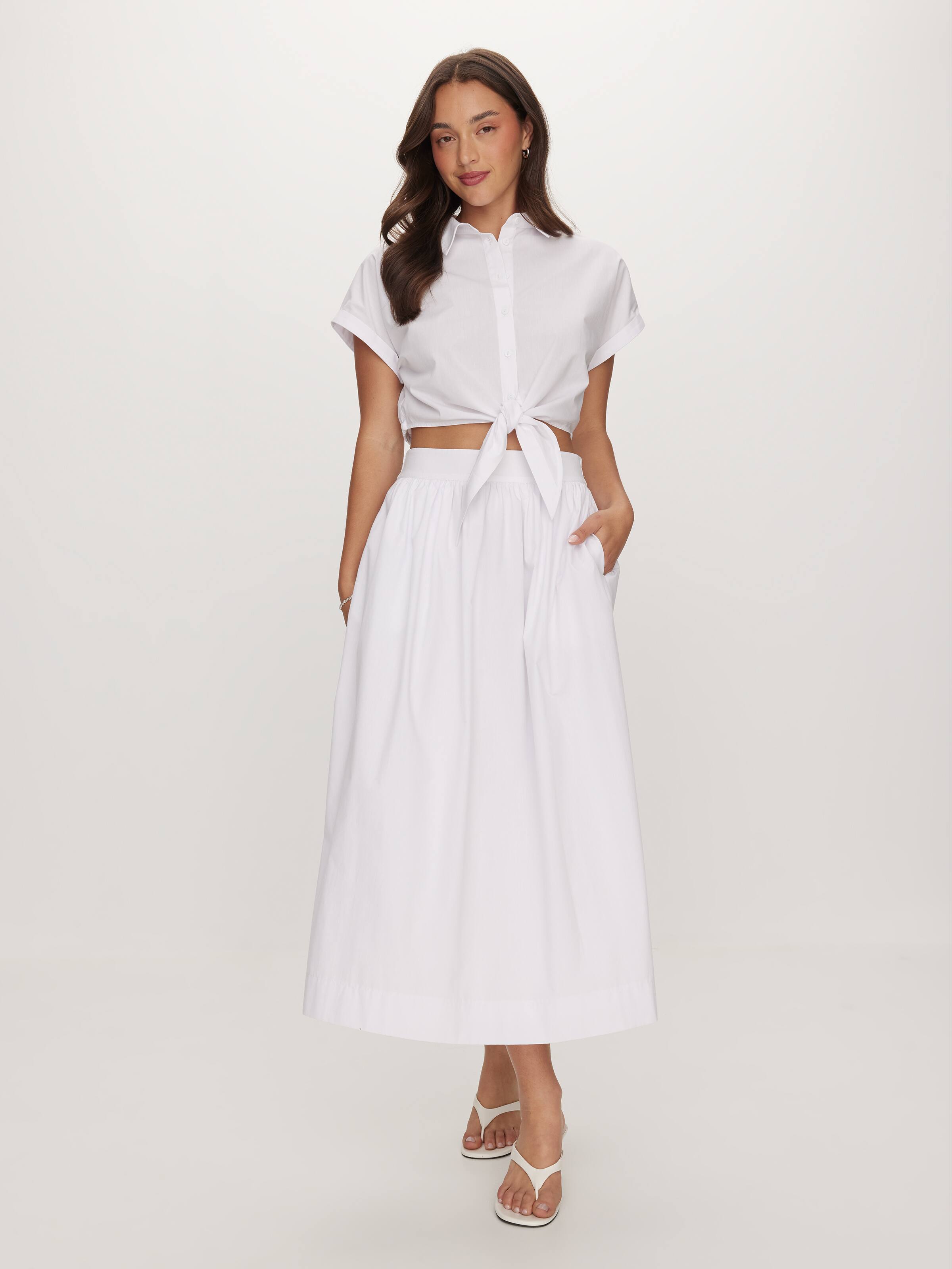 Blaise Poplin Midi Skirt
