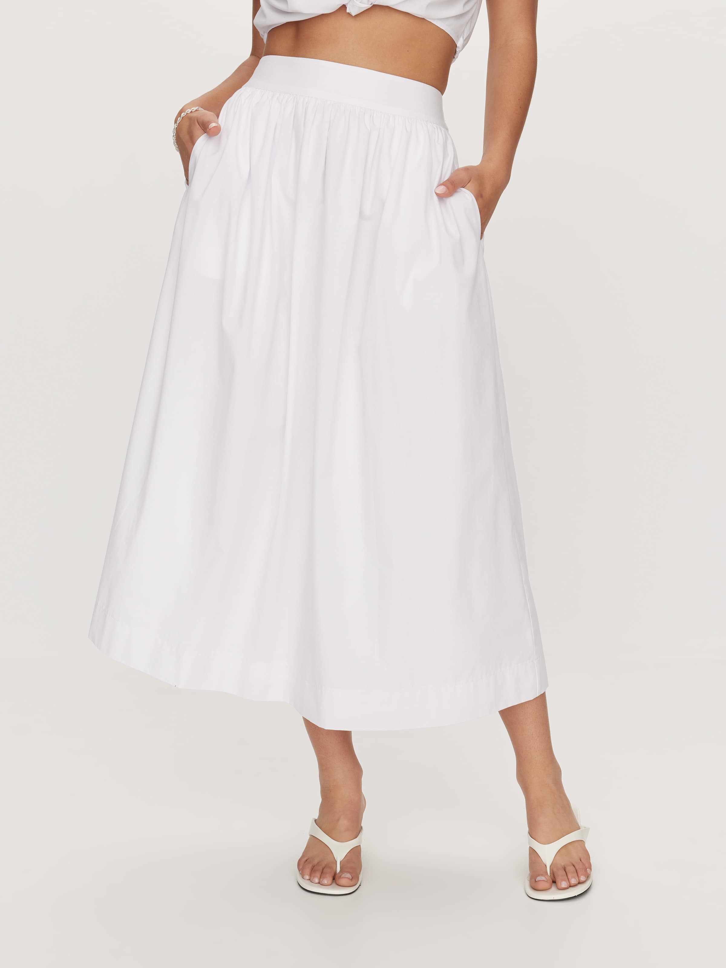 Blaise Poplin Midi Skirt