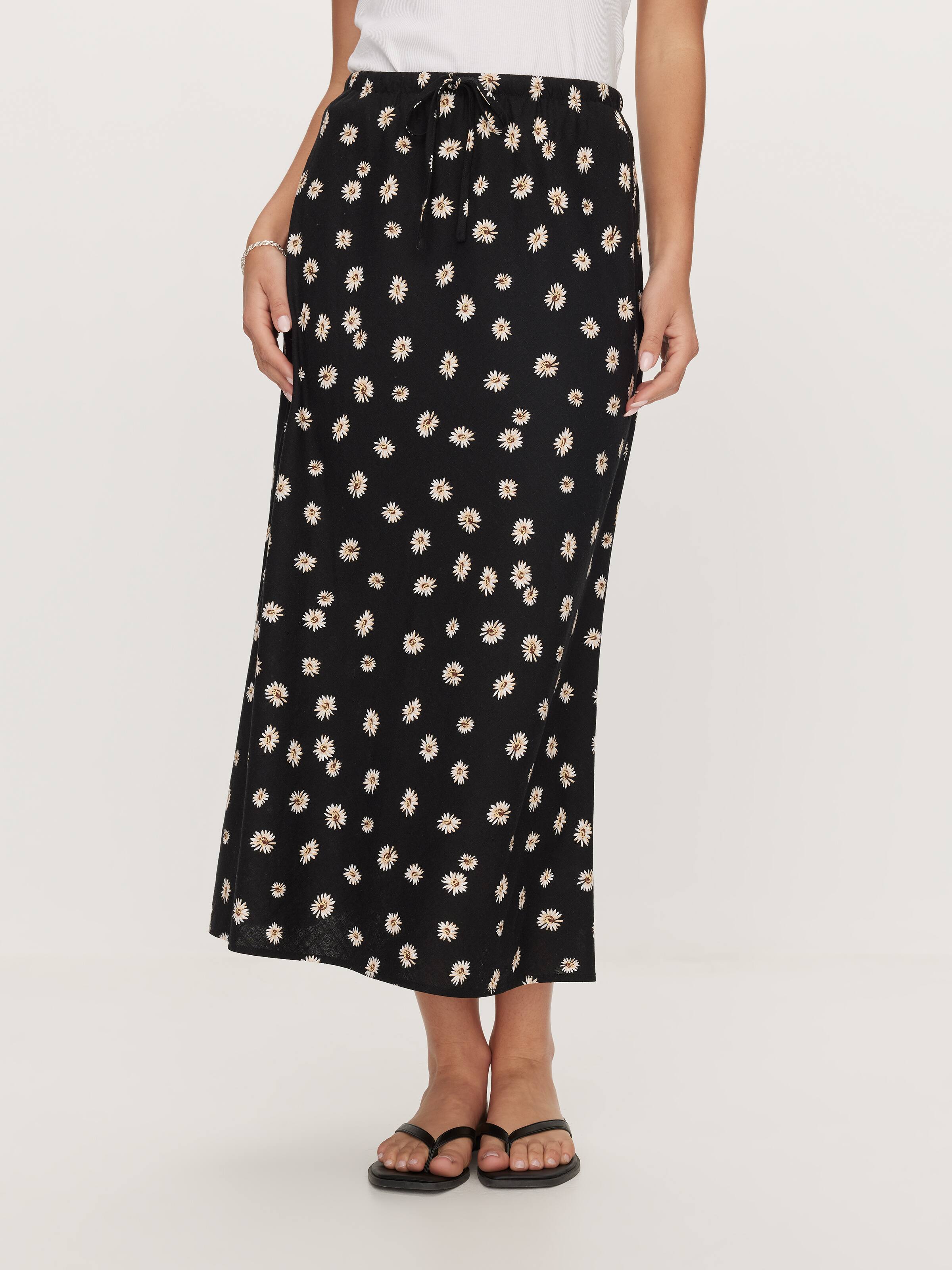 Gracie Tie Front Midi Skirt