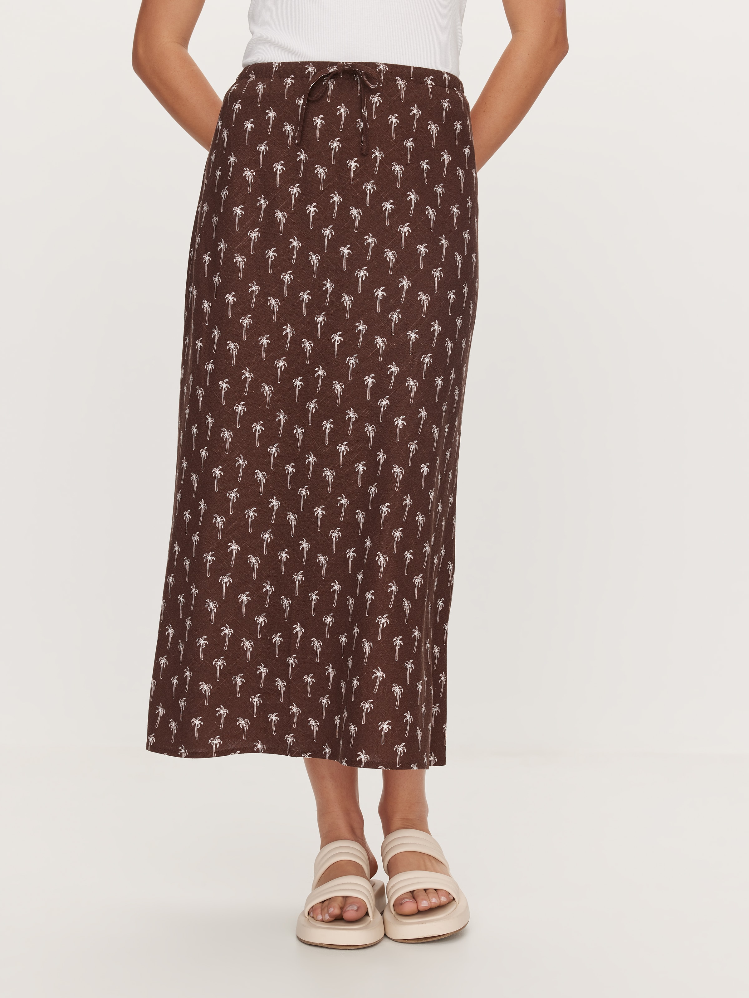 Gracie Tie Front Midi Skirt