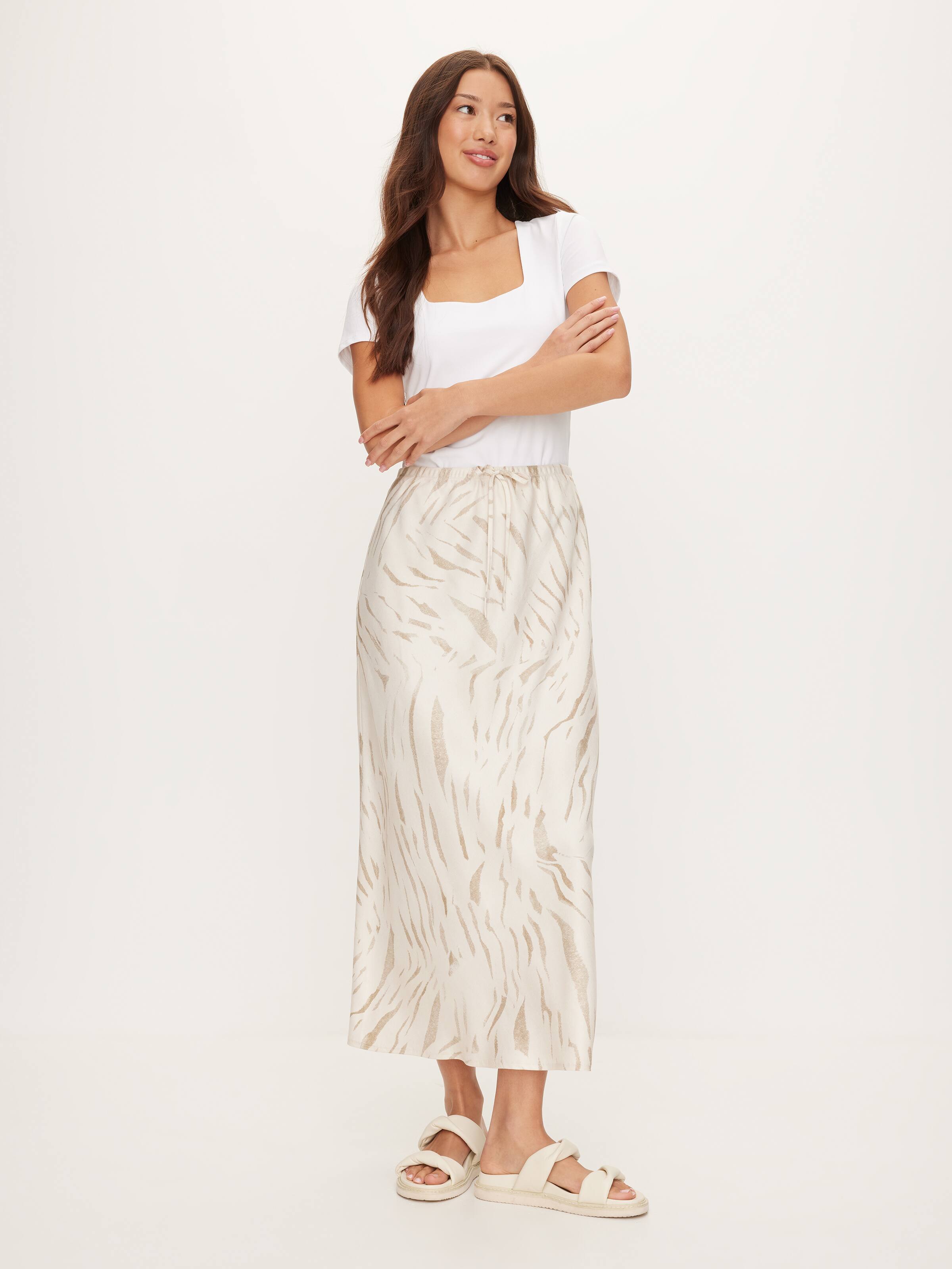 Lex Satin Slip Midi Skirt