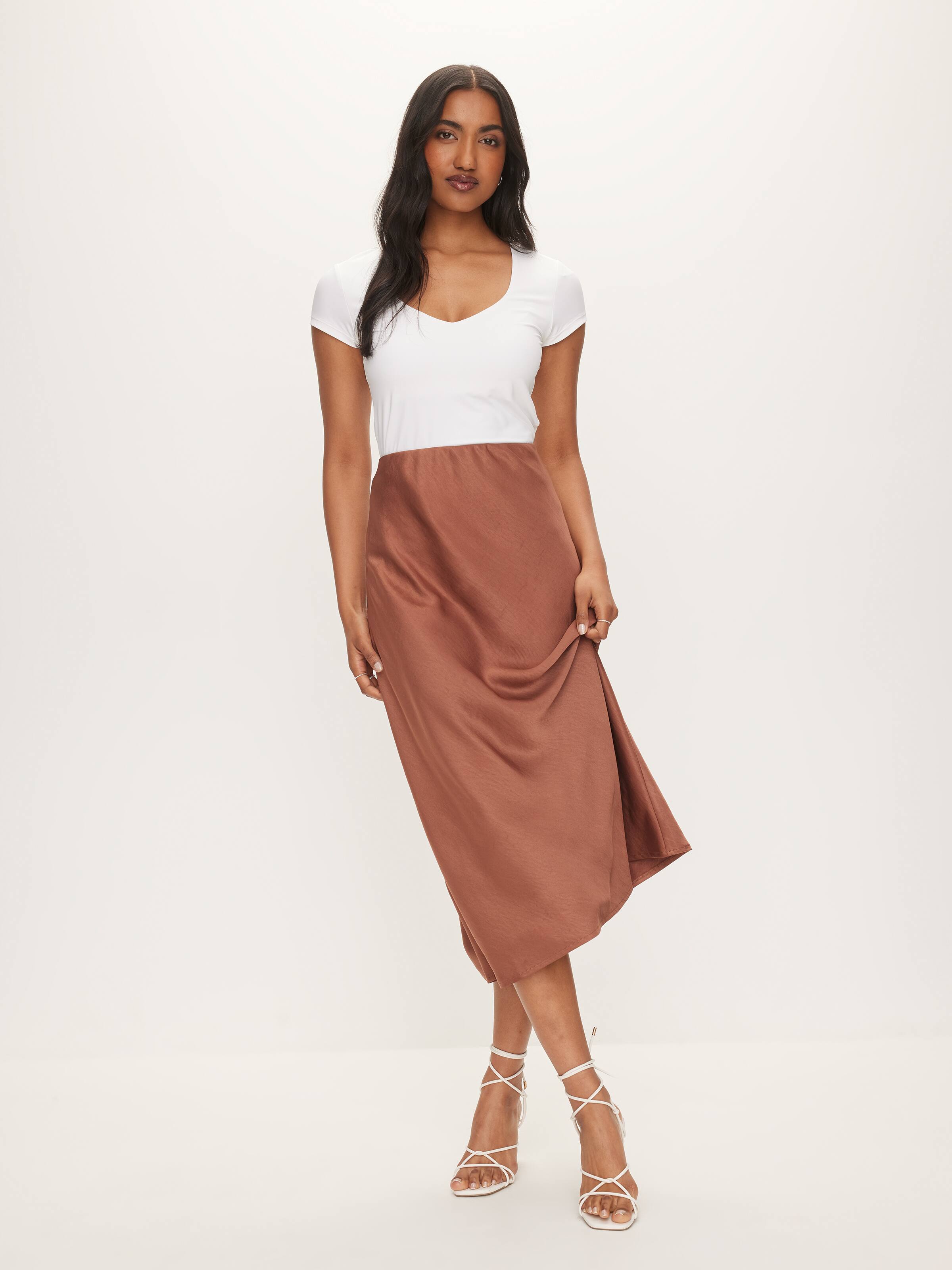 Lexi Satin Slip Midi Skirt