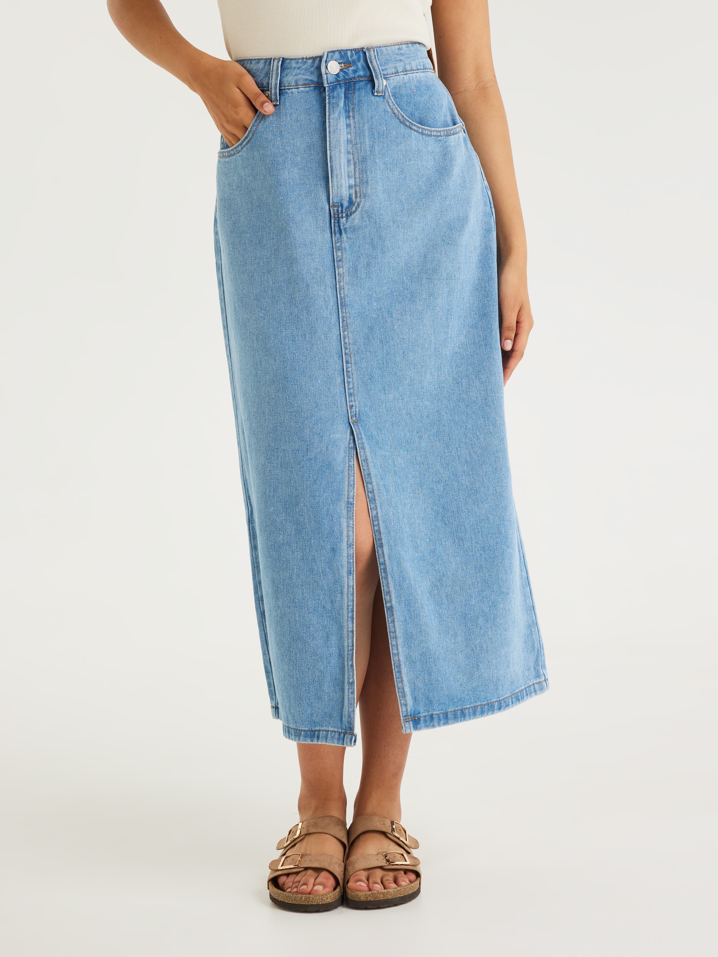 Samantha Denim Midi Skirt Dotti Online