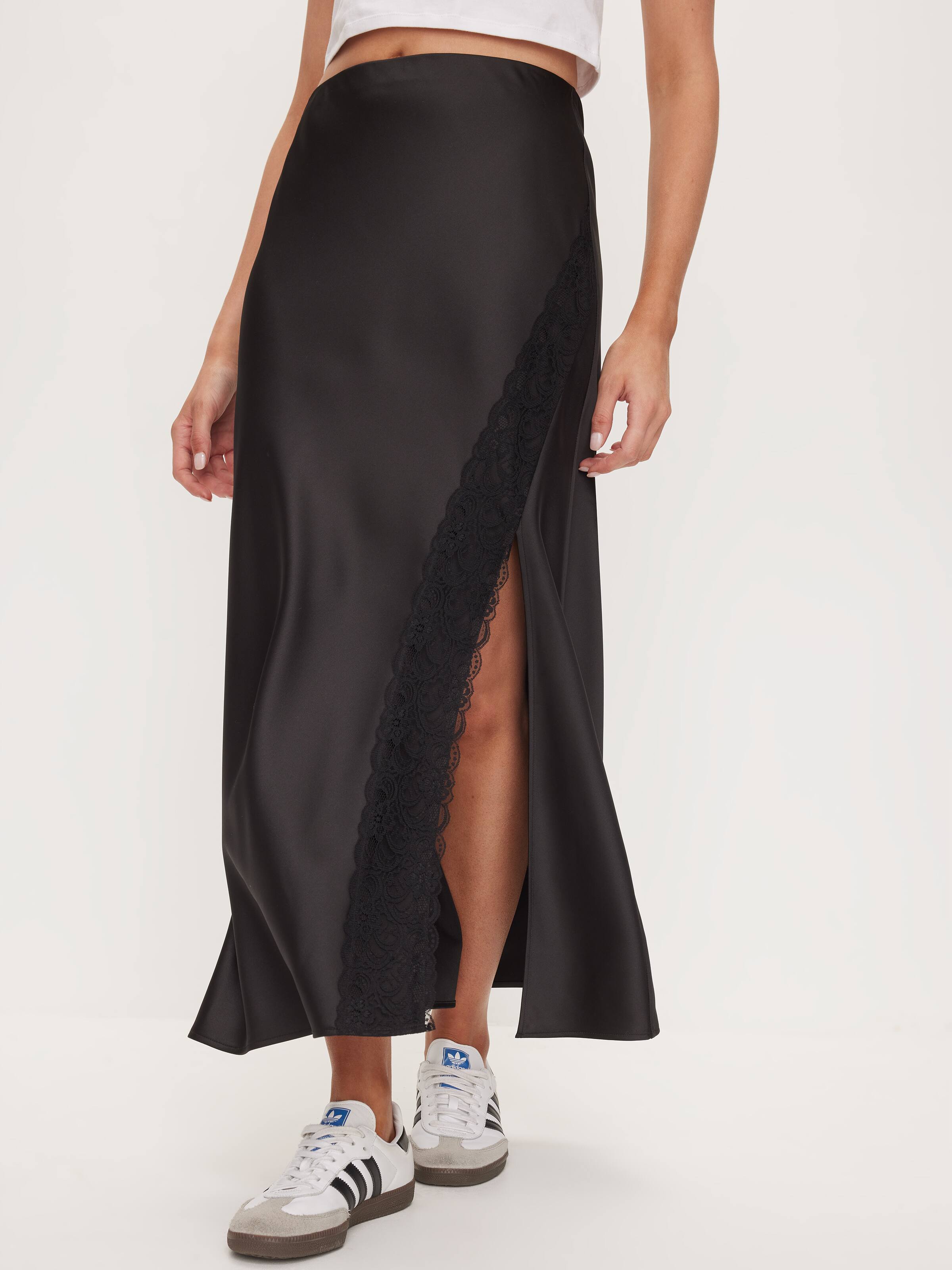 Iris Satin Slip Lace Skirt