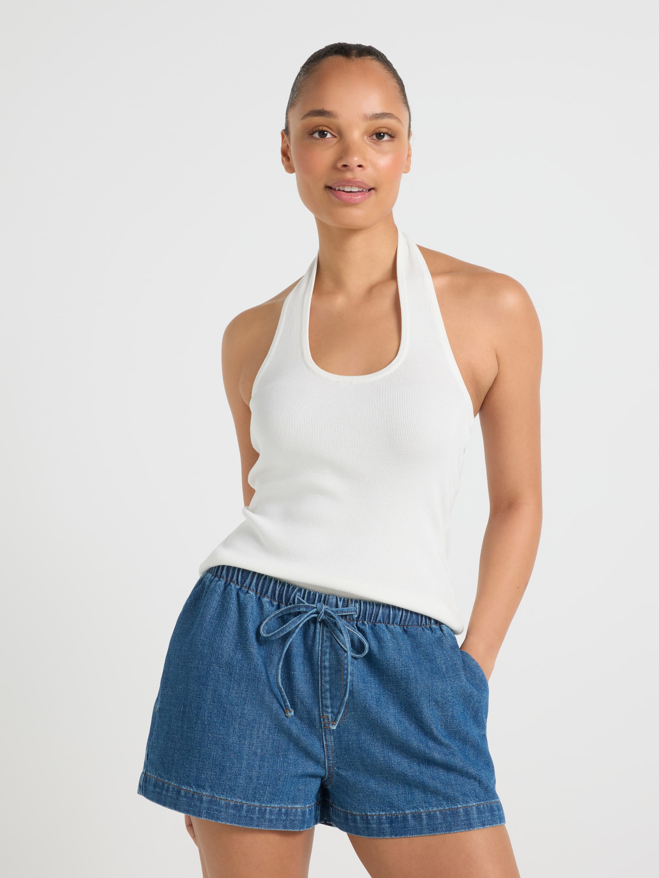Claudia Tiefront Denim Short