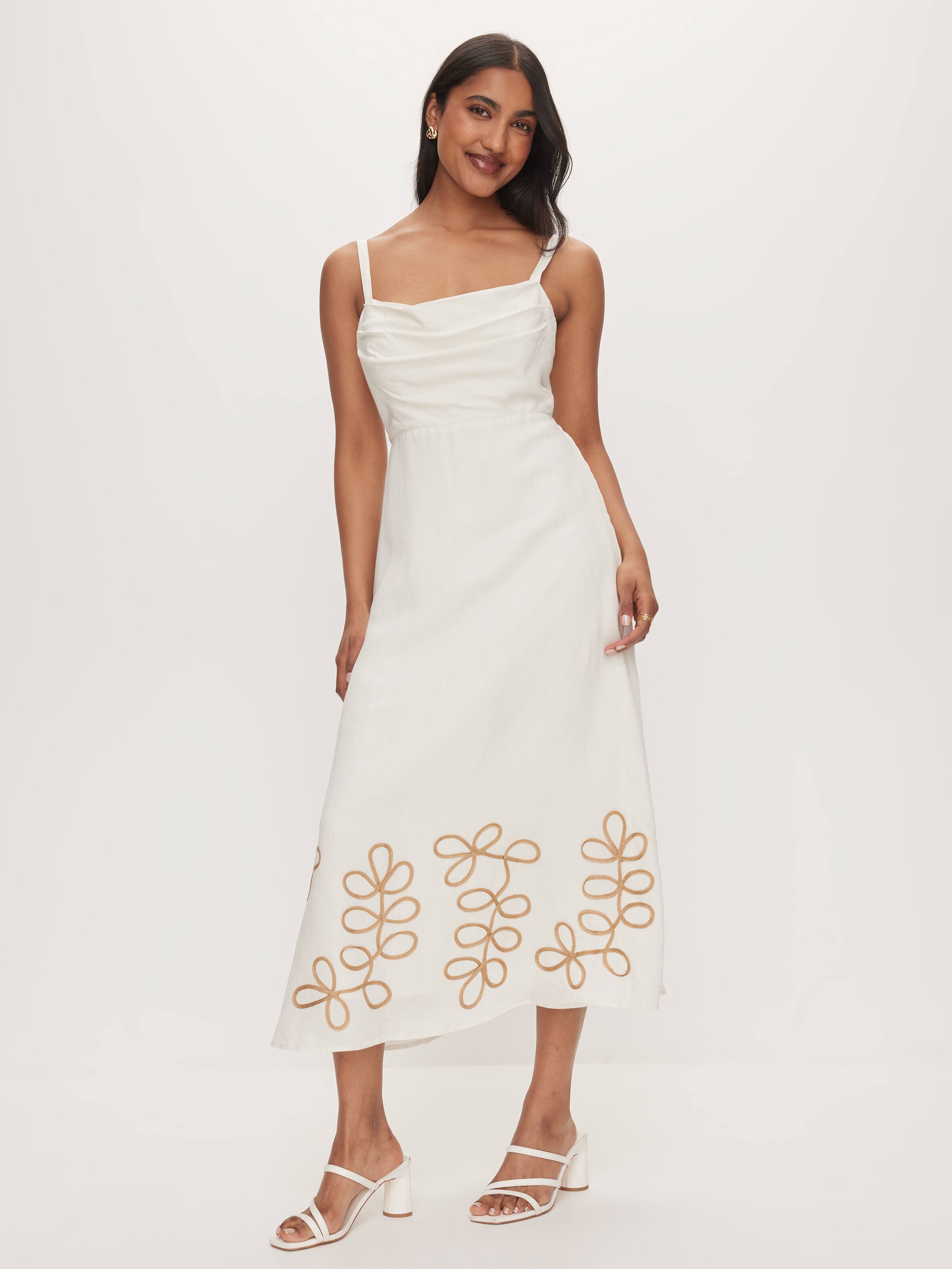 Linen Blend Viola Midi Dress