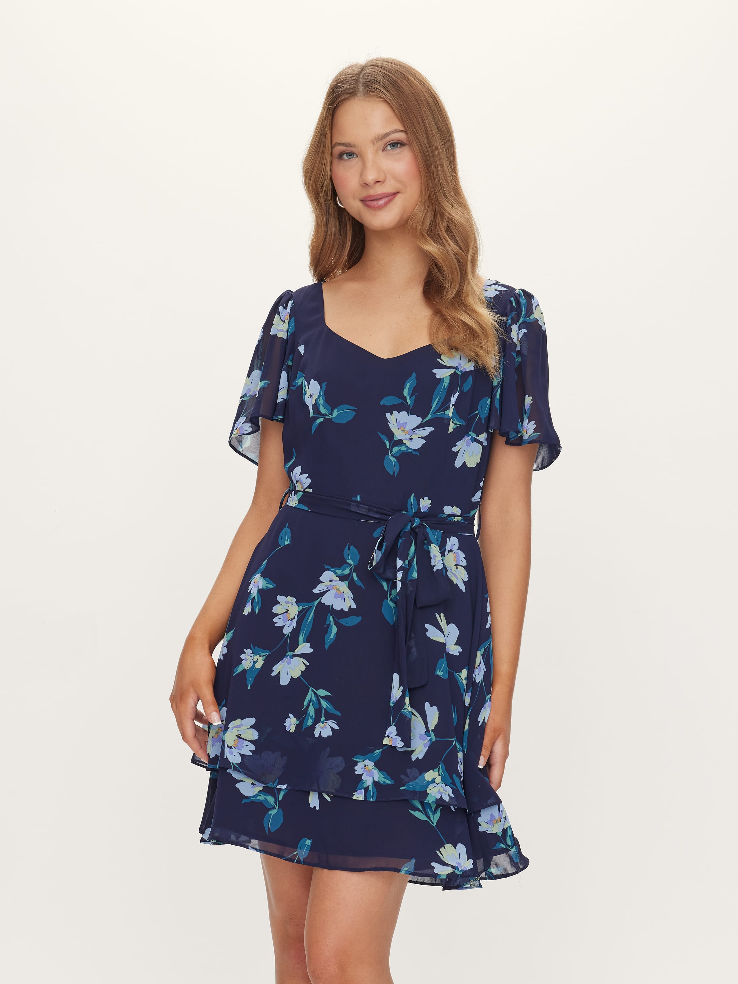 Lillian Flutter Sleeve Mini Dress