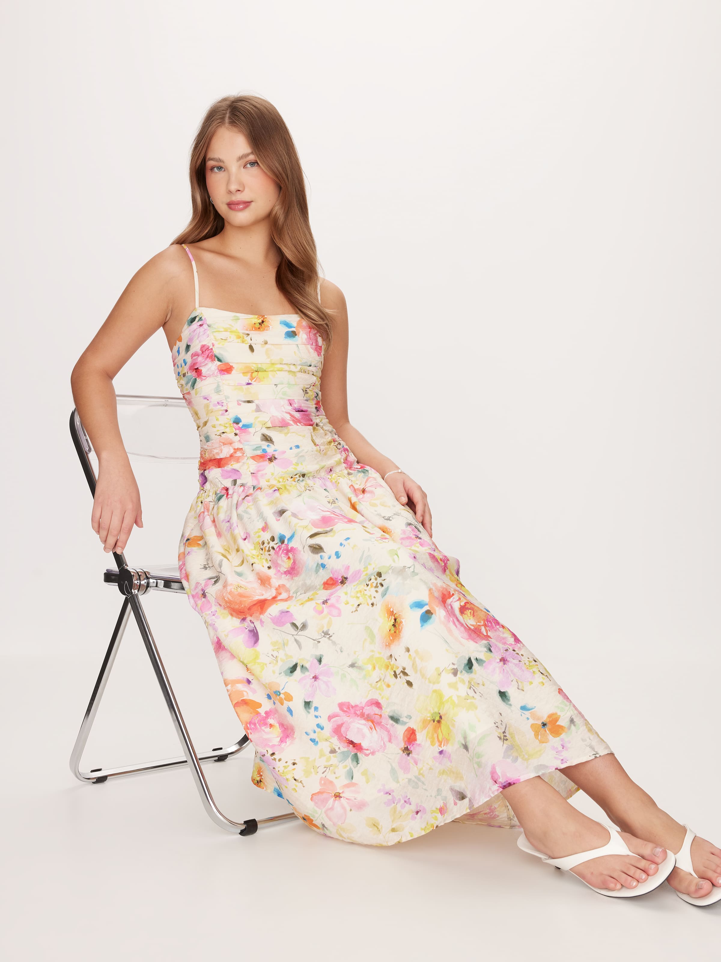 So Mira Rouched Midi Dress
