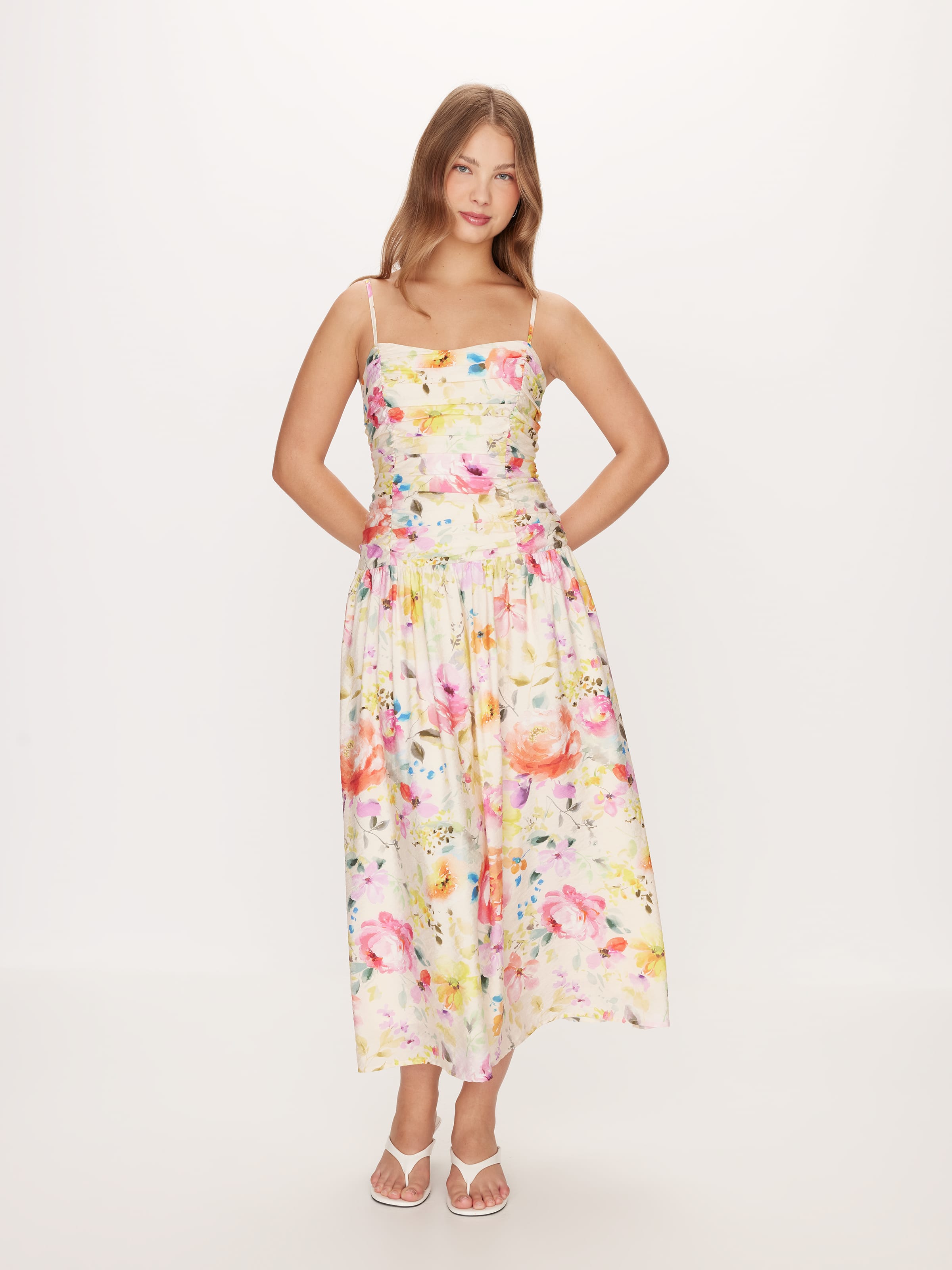 So Mira Rouched Midi Dress