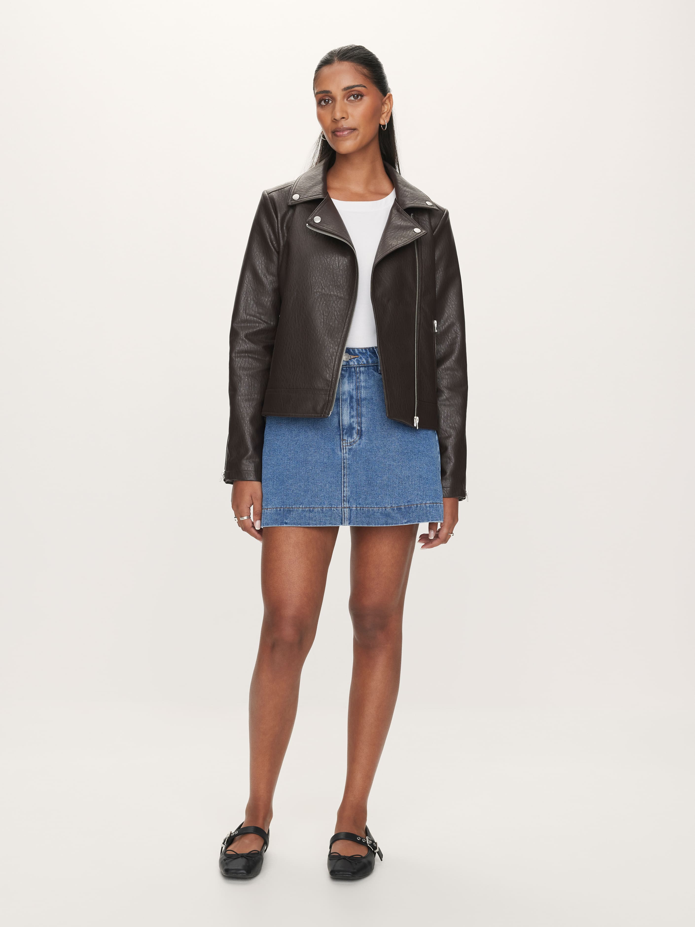 Arlet Faux Leather Biker Jacket