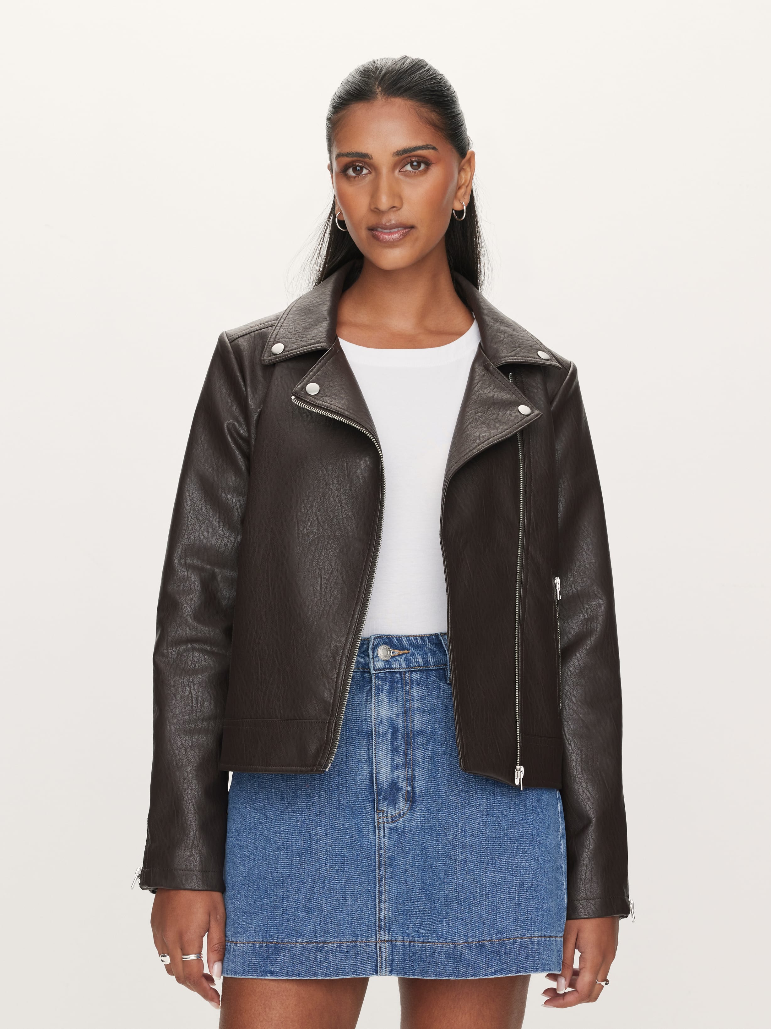Arlet Faux Leather Biker Jacket