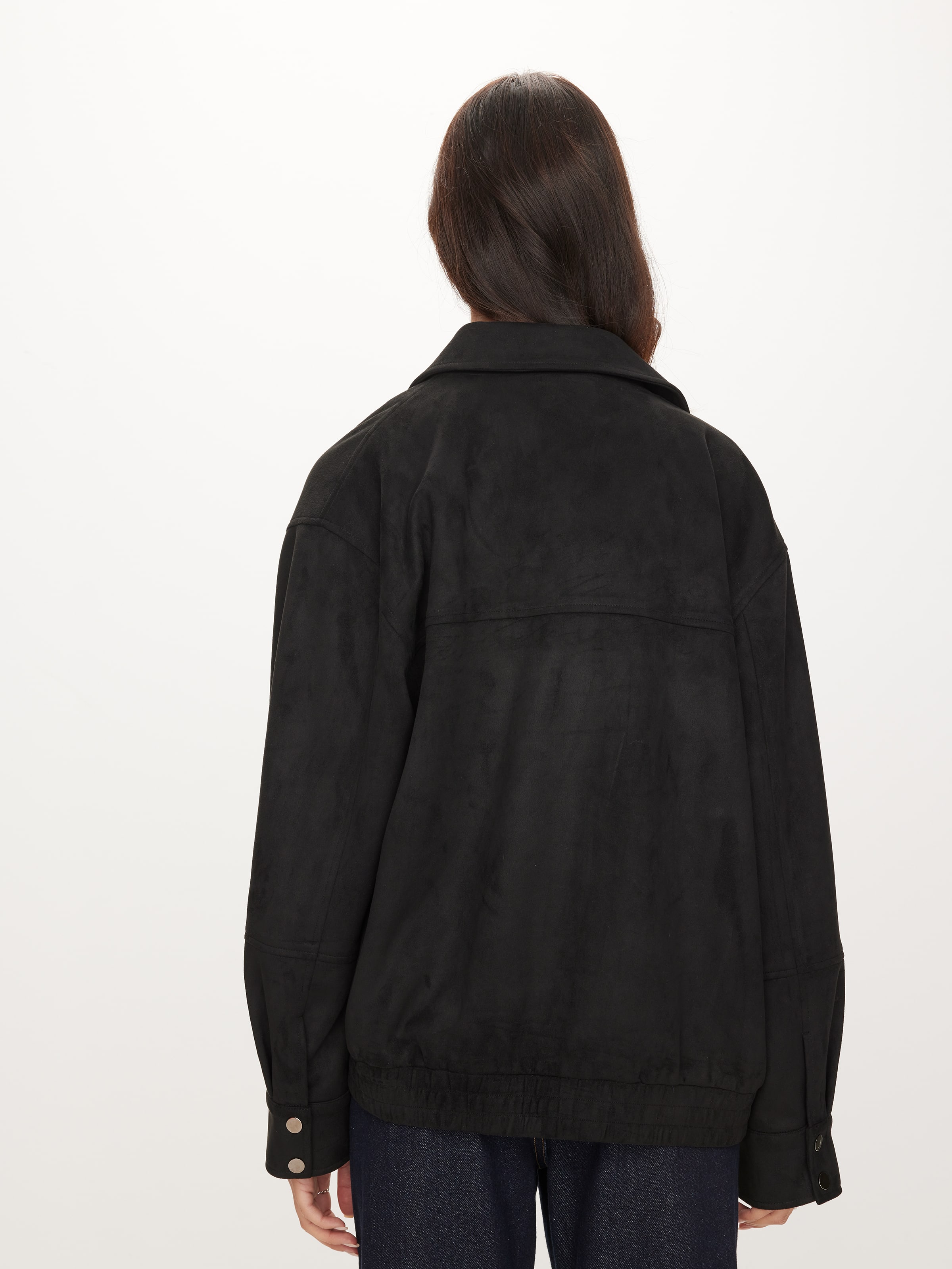 Remi Longline Suedette Bomber