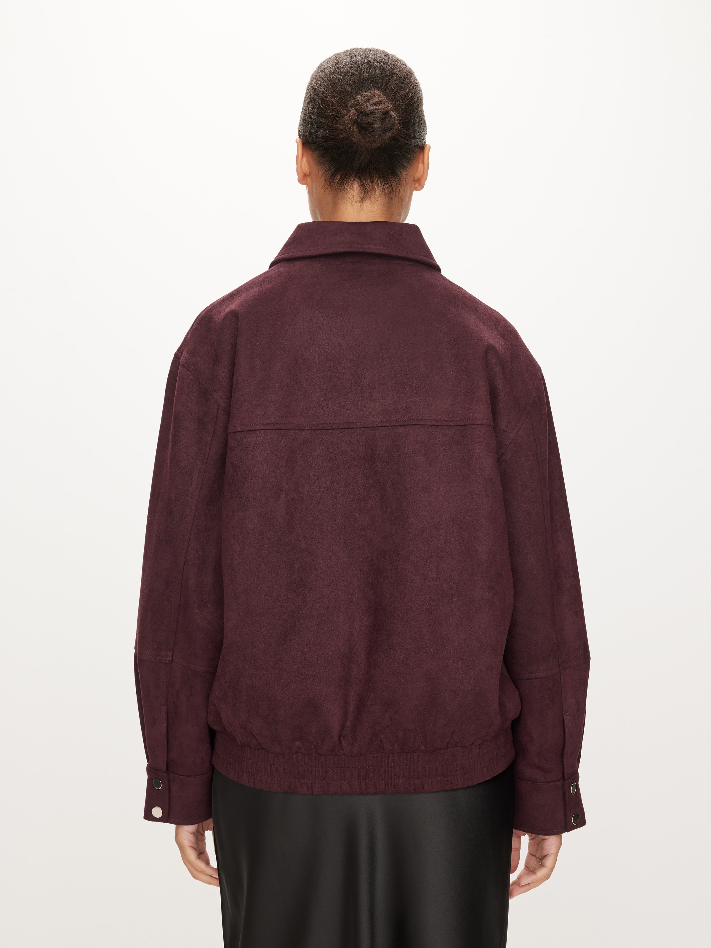 Remi Longline Suedette Bomber