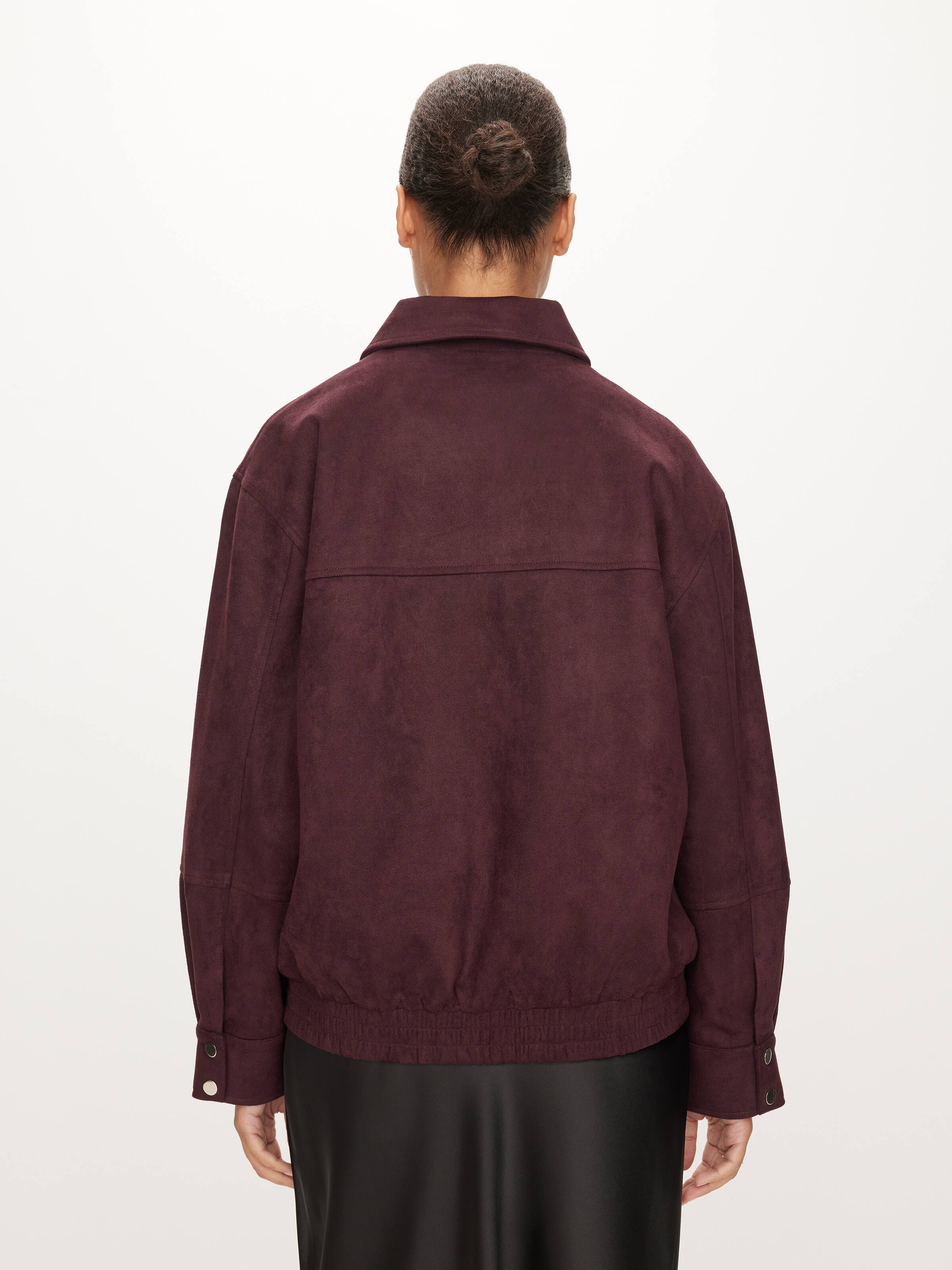 Remi Longline Suedette Bomber