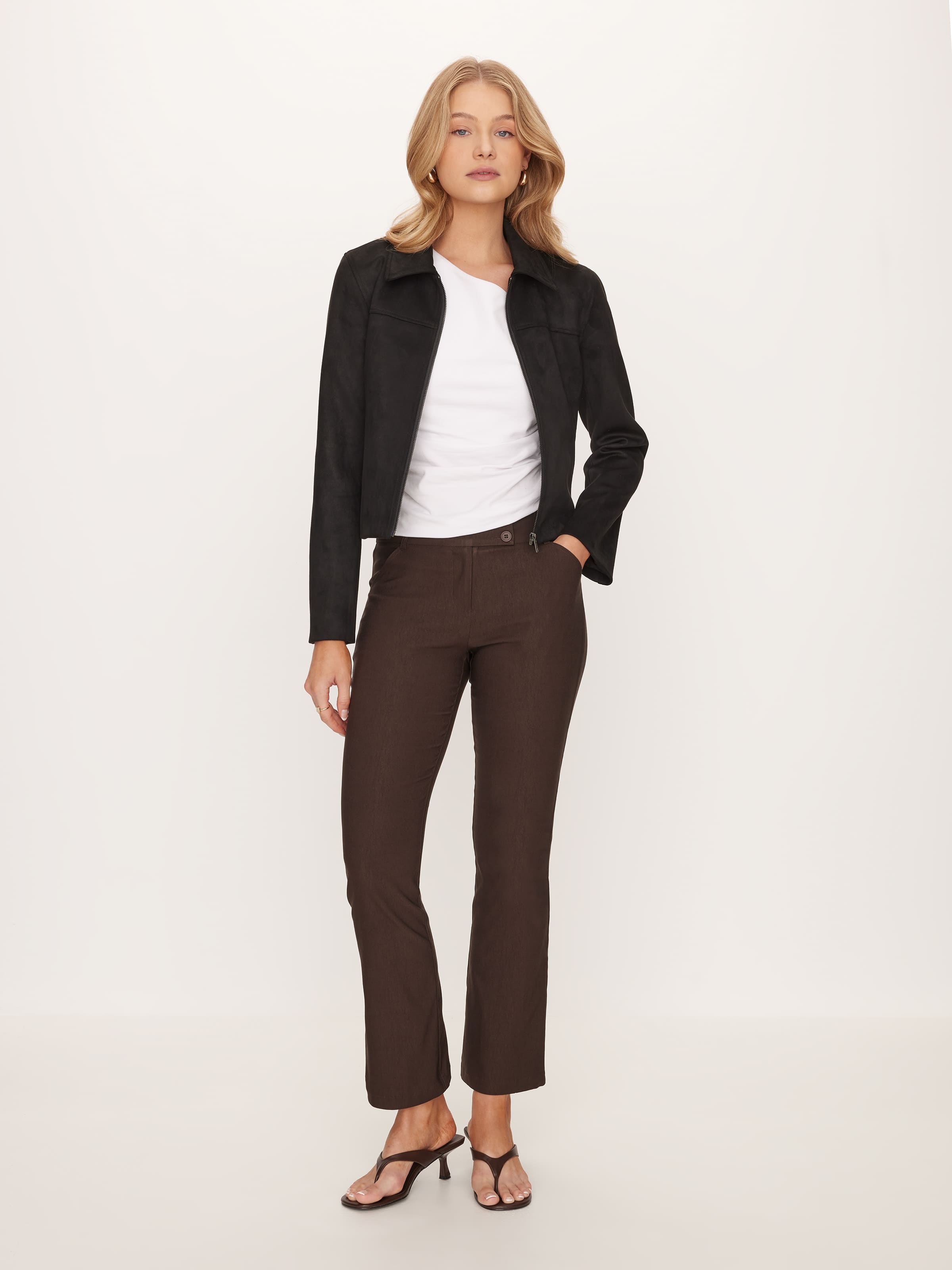 90S Suedette Zip Through