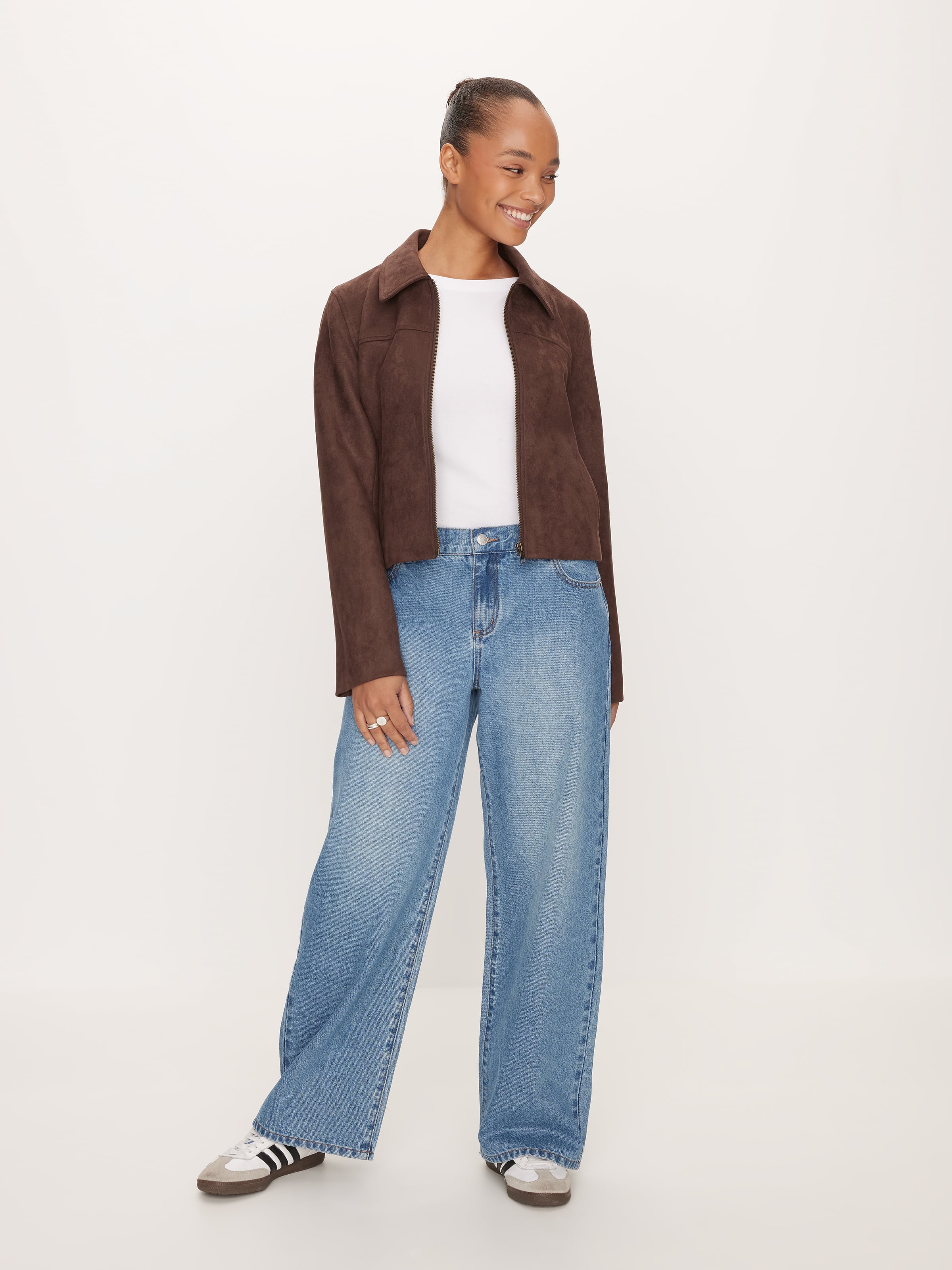 90S Suedette Zip Through